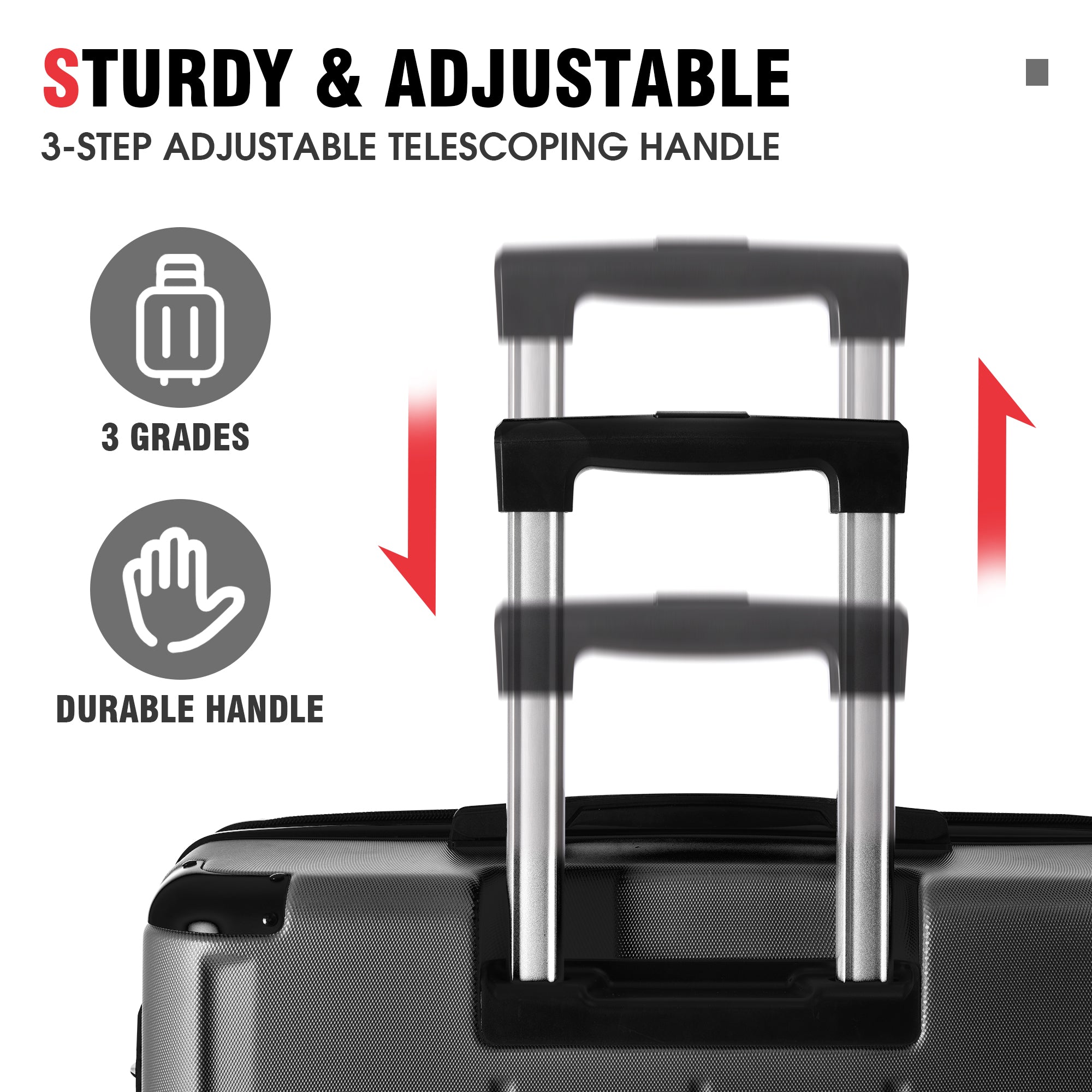 Hardshell Luggage Sets 3 Pcs Spinner Suitcase with TSA Lock Lightweight 20&