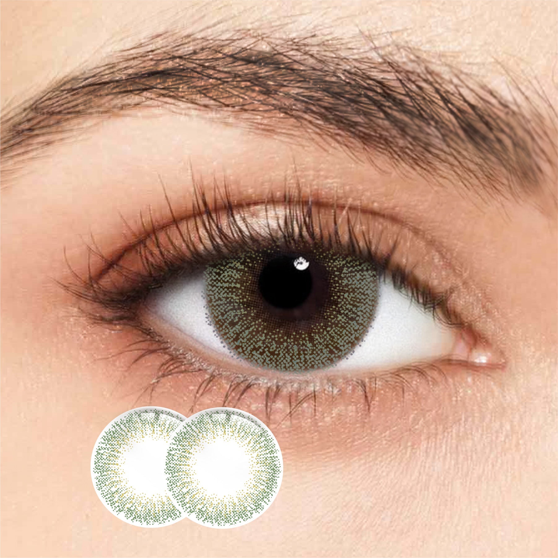 1Pair FDA Certificate Eyes Beautiful Pupil Colorful Girl Cosplay Contact Lenses GYPSOPHILA GREEN