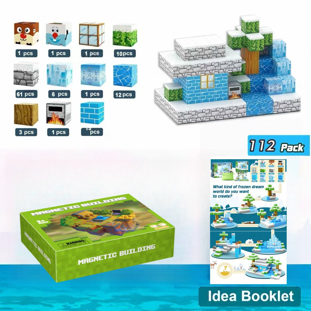 My Building World Magnetic Cube DIY Cherry Blossom Mountain Children&