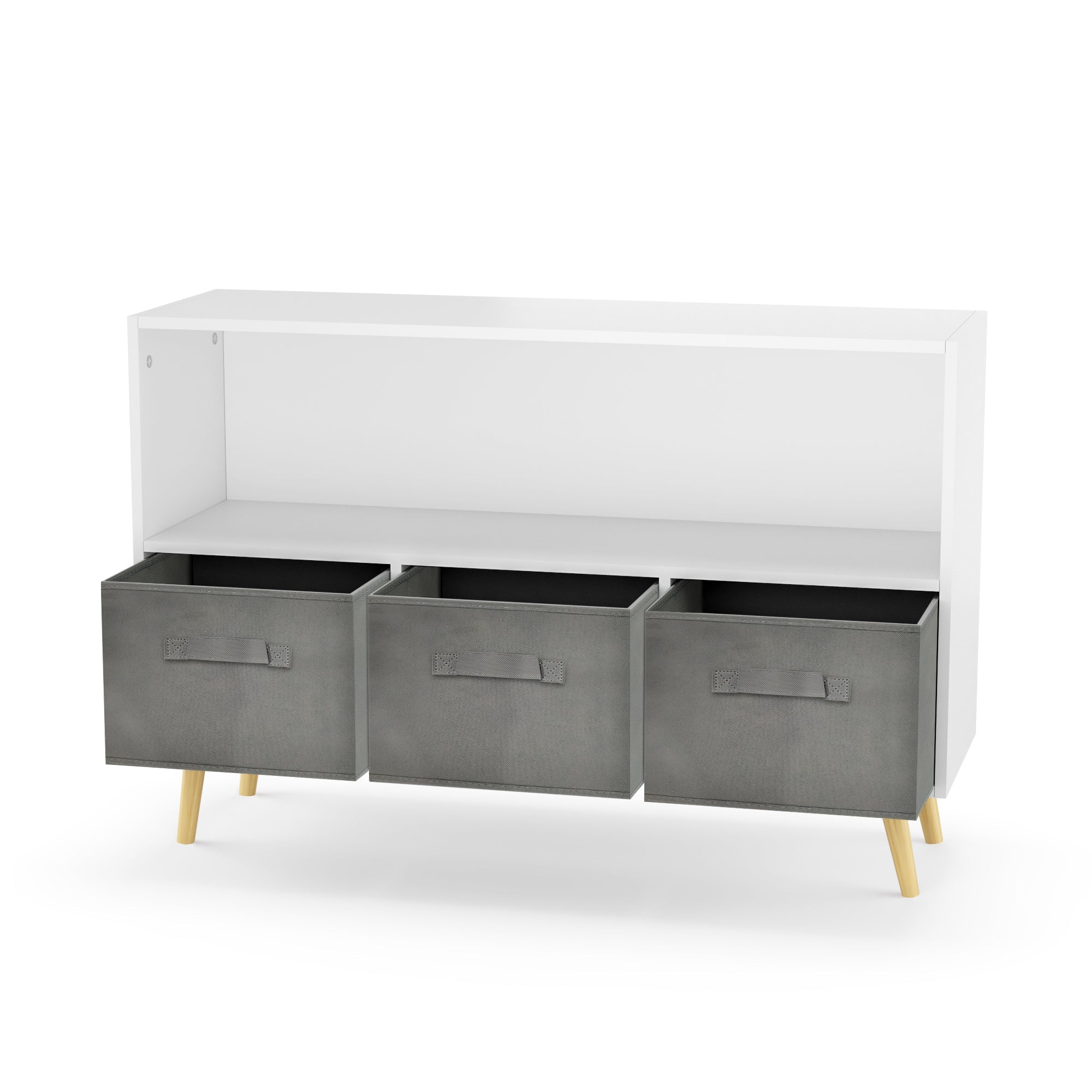 Kids bookcase with Collapsible Fabric Drawers Children&