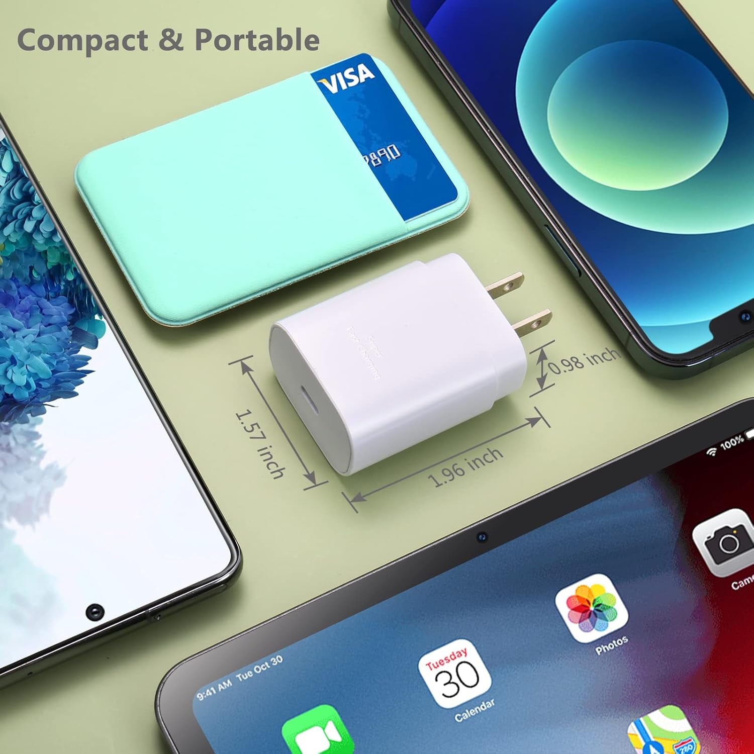 USB C Charger Block, 25W Super Fast Charger Type C Charging Block Compatible Iphone 15/14/13 Pro/12 Mini/11 Pro Max/Xs/Xr/Se/Ipad Pro, Samsung S23/S22 Ultra/S21 Plus/S20 FE-3 Pack White