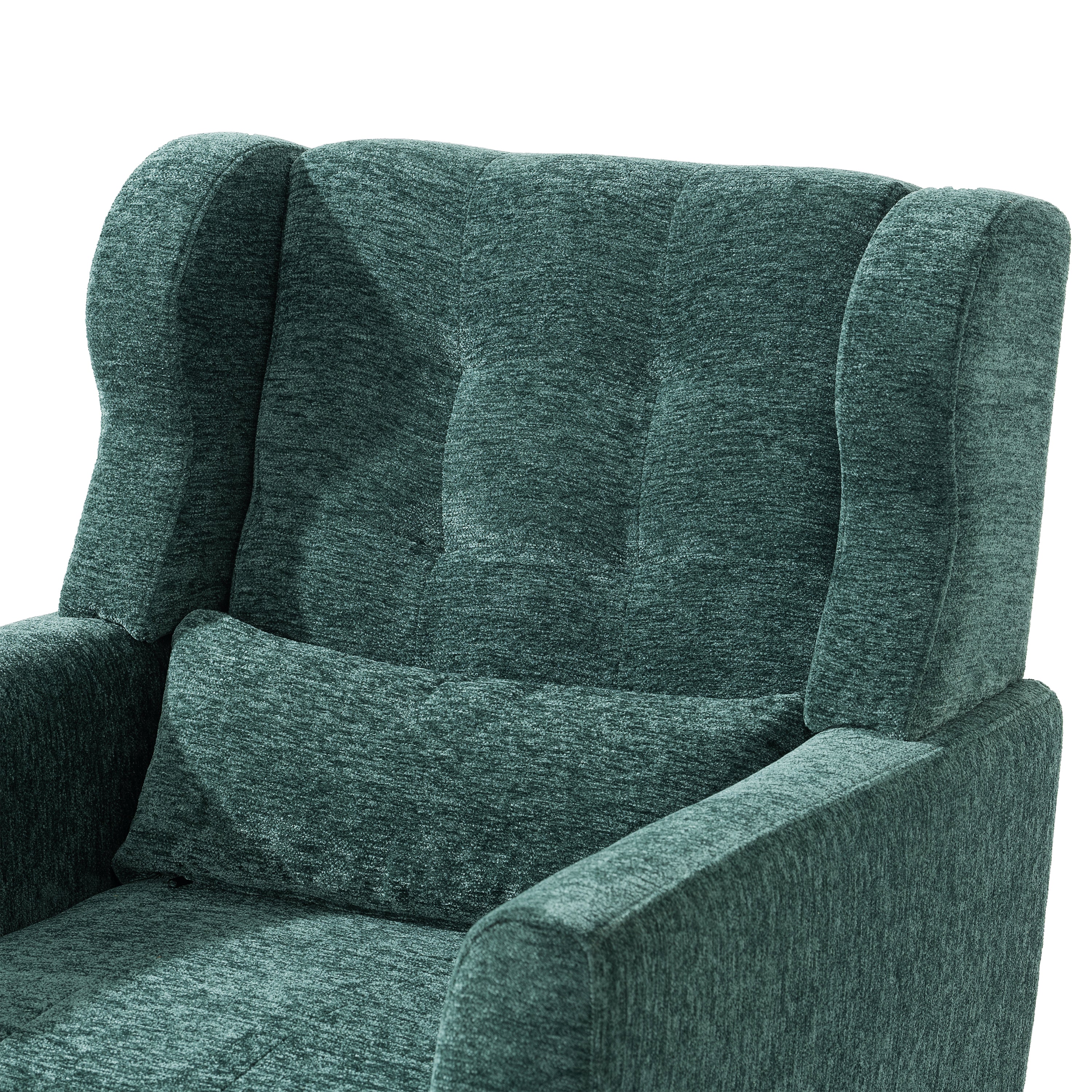 Modern Accent Chair Upholstered Foam Filled Living Room Chairs Comfy Reading Chair Mid Century Modern Chair (Blackish Green)