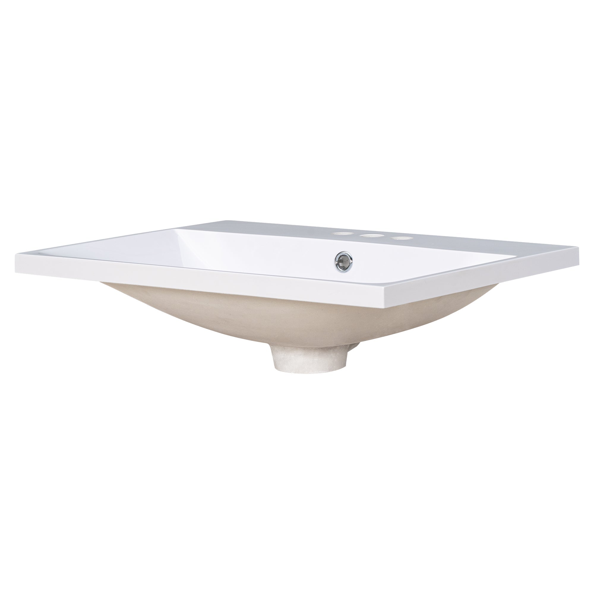 24" Bathroom Vanity Top Only White Basin 3-Faucet Holes 4" Faucet Available Ceramic