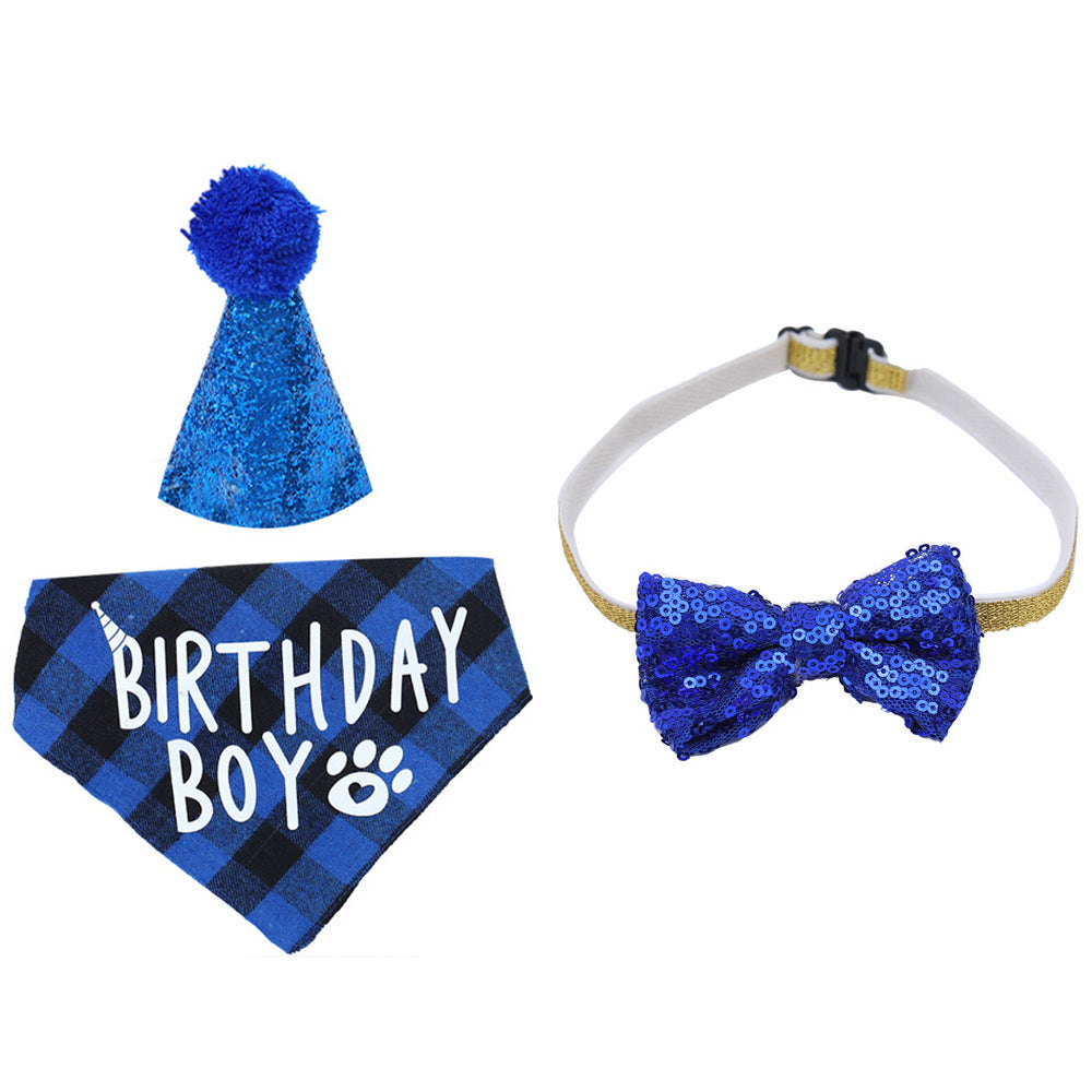 Pet Birthday Set Triangle Scarf Hat Pet Party Decoration Styling Outdoor Creative