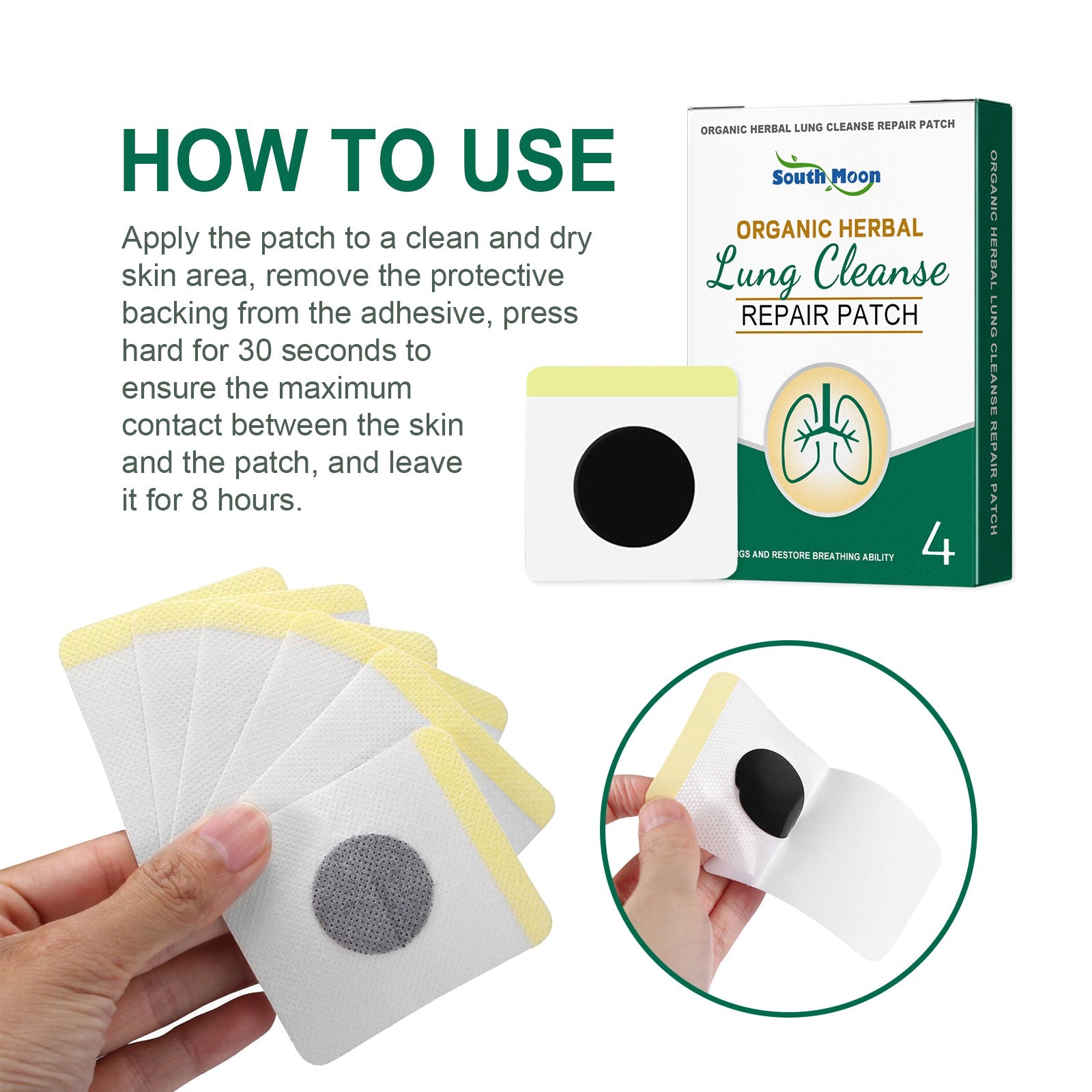 Organic Herbal Lung Cleanse Repair Patch, Relieve Nasal Discomfort Nasal Cleansing Repair Body Care