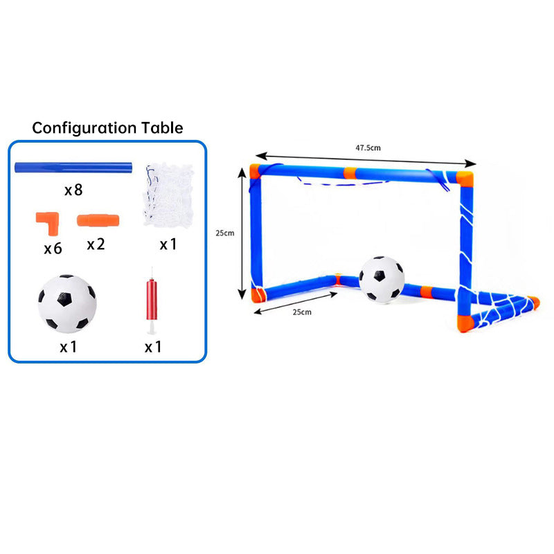 Mini foldable plastic soccer set, detachable posts, high-strength, indoor/outdoor, kids&