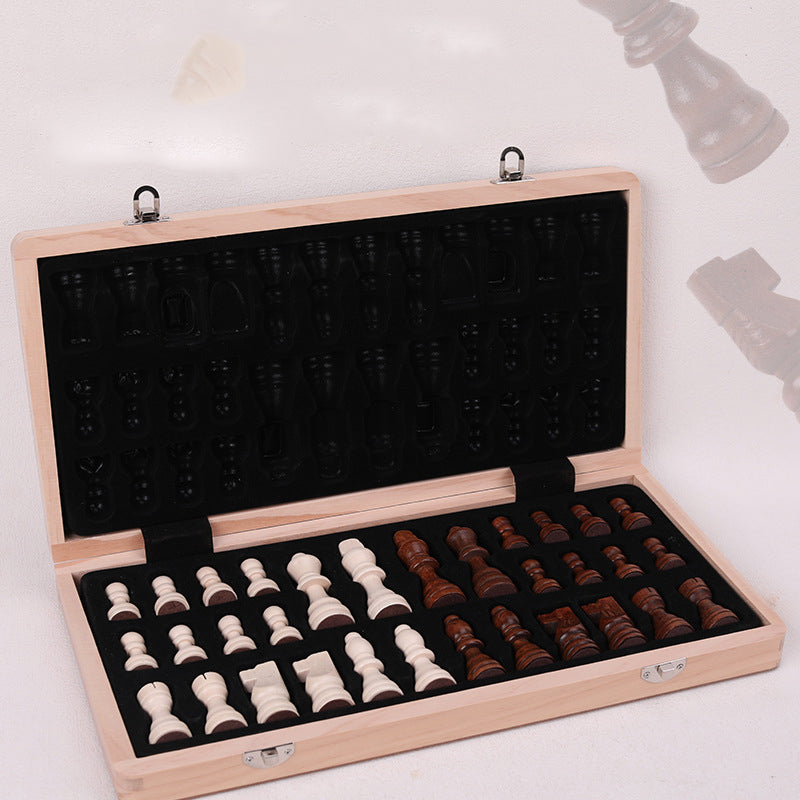 Magnetic Chess Folding Solid Wood Double Queen Set Chessboard Adult Board Game Children&