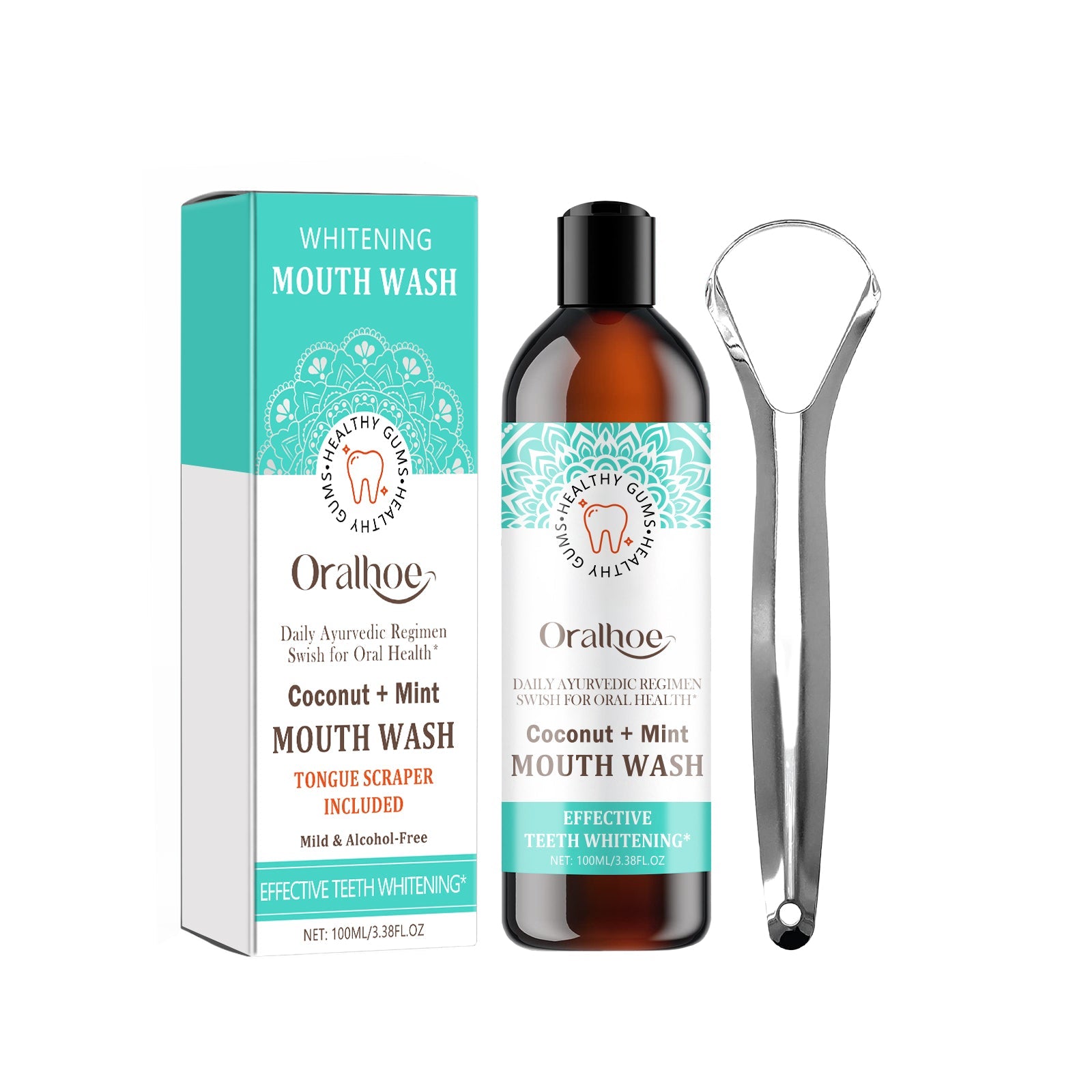 Coconut Mint Mouth Wash, Whitening Teeth Yellow Teeth Stains Tongue Coating Clean Fresh Breath Oral Care