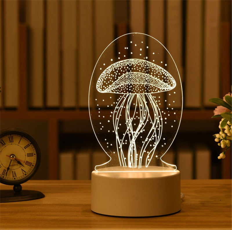 3D Night Light LED Table Light Creative Gift Bedhead Light Small Gift Valentine&