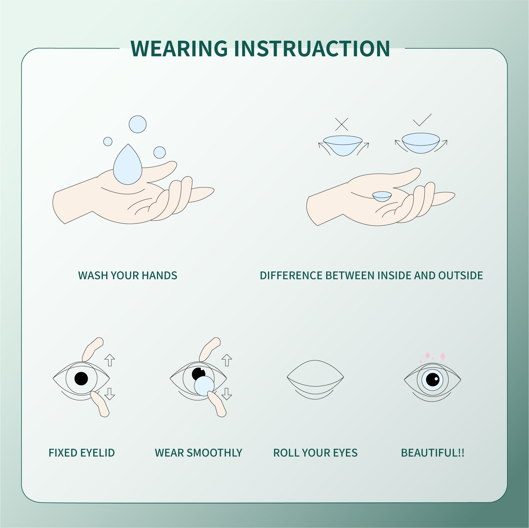 1 pair FDA Certificate Eyes Beautiful Pupil Colorful Girl Cosplay Contact Lenses EMILY GREEN