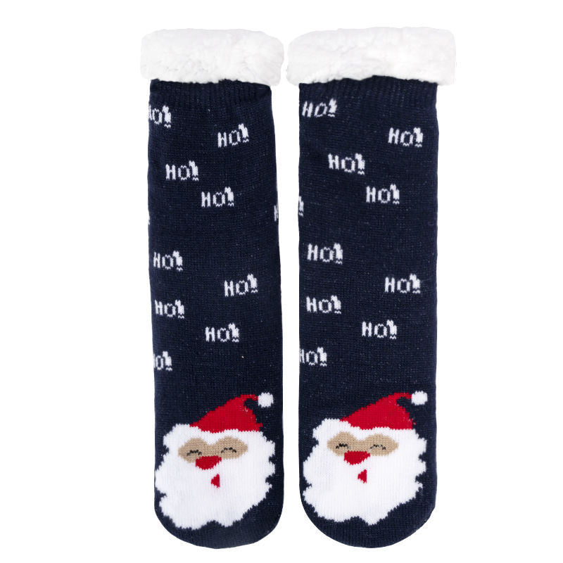 Christmas Floor Socks Indoor Home Sleep Winter Plush Thick Long Socks Women&