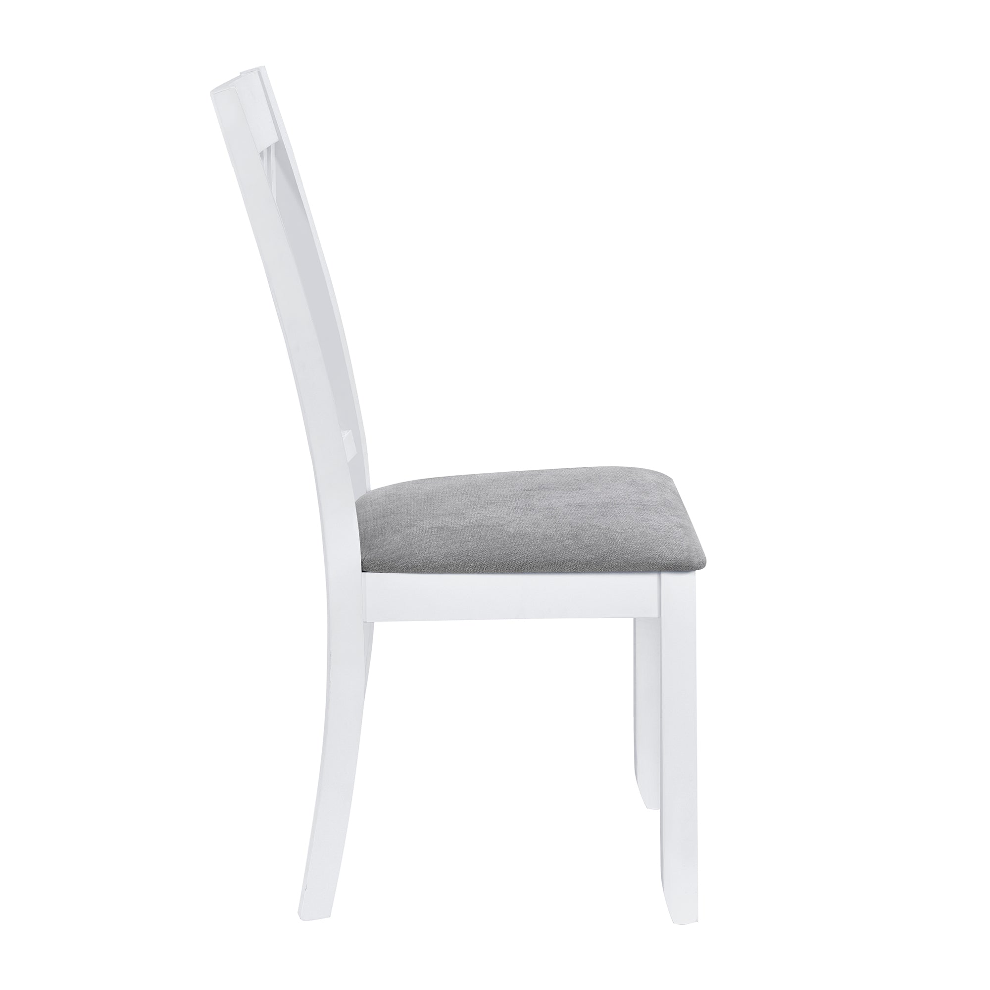 TOPMAX Rustic Minimalist Wood 5-Piece Dining Table Set with 4 X-Back Chairs for Small Places White