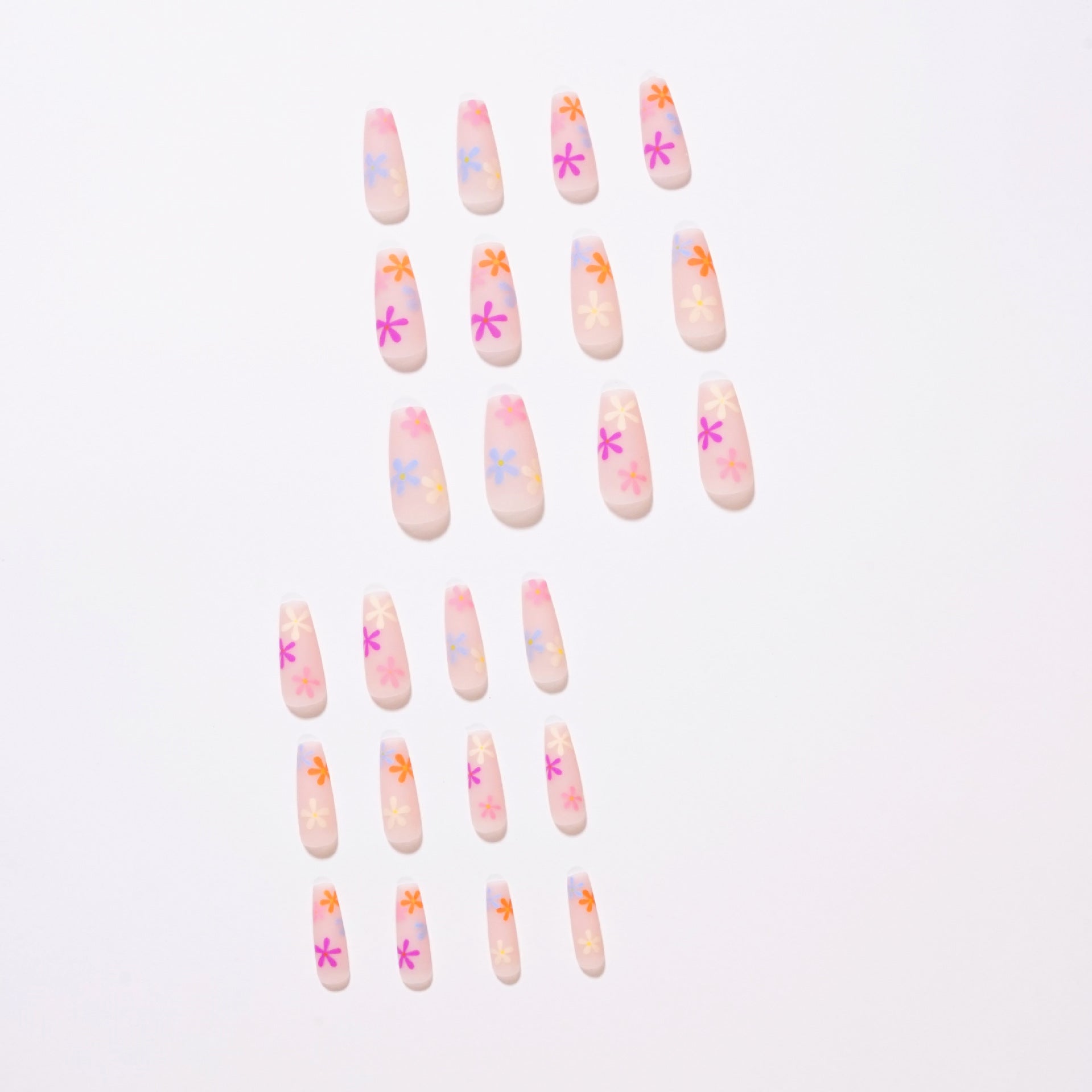 Pastoral Series Rainbow Sunflower Wearing Nail Enhancement Finished Products Fake Nail Enhancement Patch Nail Patch Removable Nail Patch