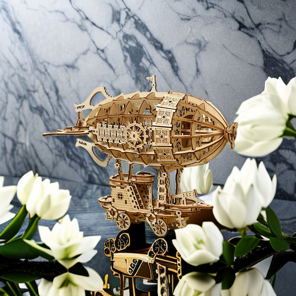 3D creative three-dimensional puzzle manual DIY wooden airship assembly tabletop decoration model children&