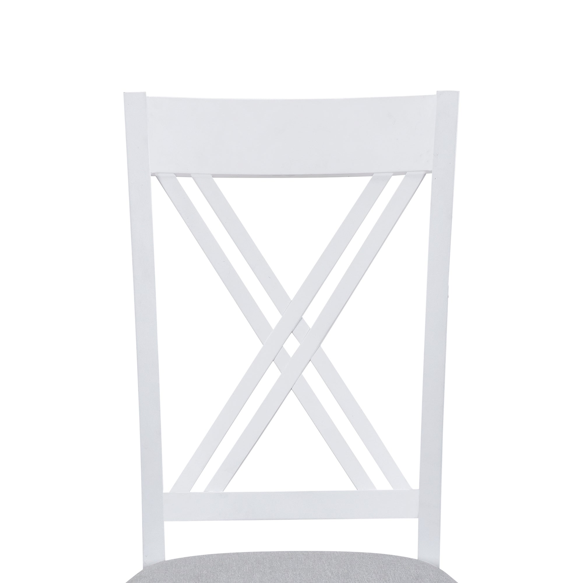 TOPMAX Rustic Minimalist Wood 5-Piece Dining Table Set with 4 X-Back Chairs for Small Places White