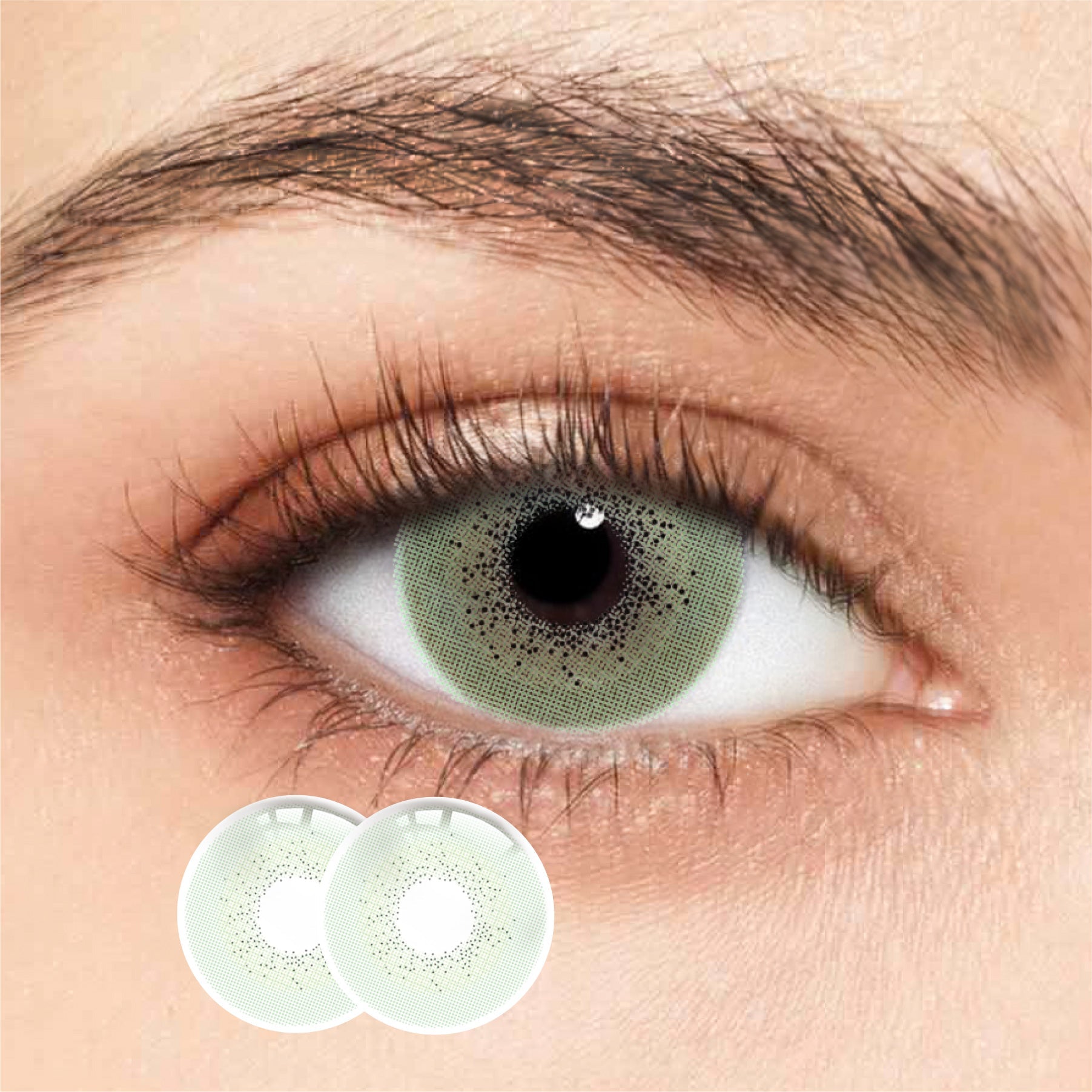 1Pair FDA Certificate Eyes Beautiful Pupil Colorful Girl Cosplay Contact Lenses EMILY LIGHT GREEN