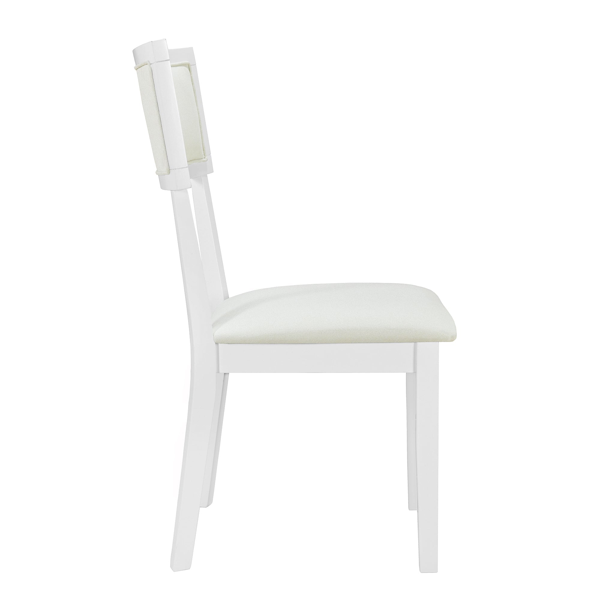 TOPMAX Farmhouse 6-Piece Trestle Dining Table Set with Upholstered Dining Chairs and Bench 59inch, White