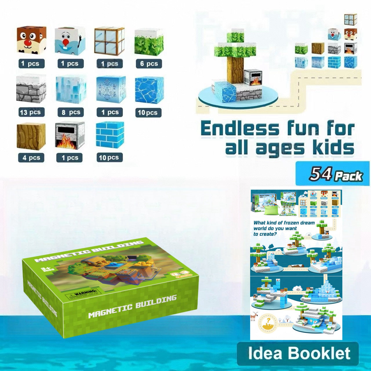 My Building World Magnetic Cube DIY Cherry Blossom Mountain Children&