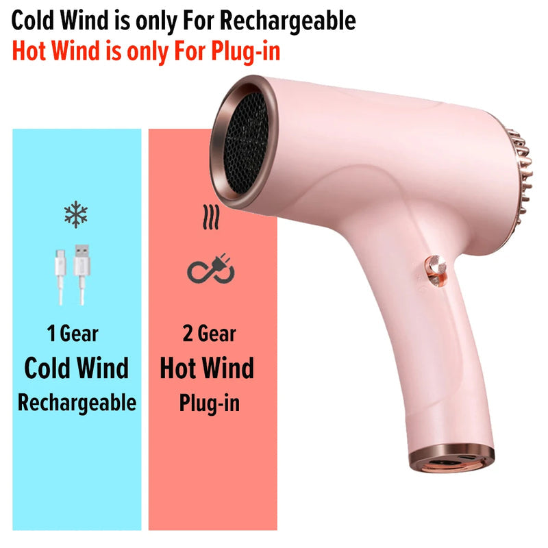 USB Cordless Anion Hair Dryer