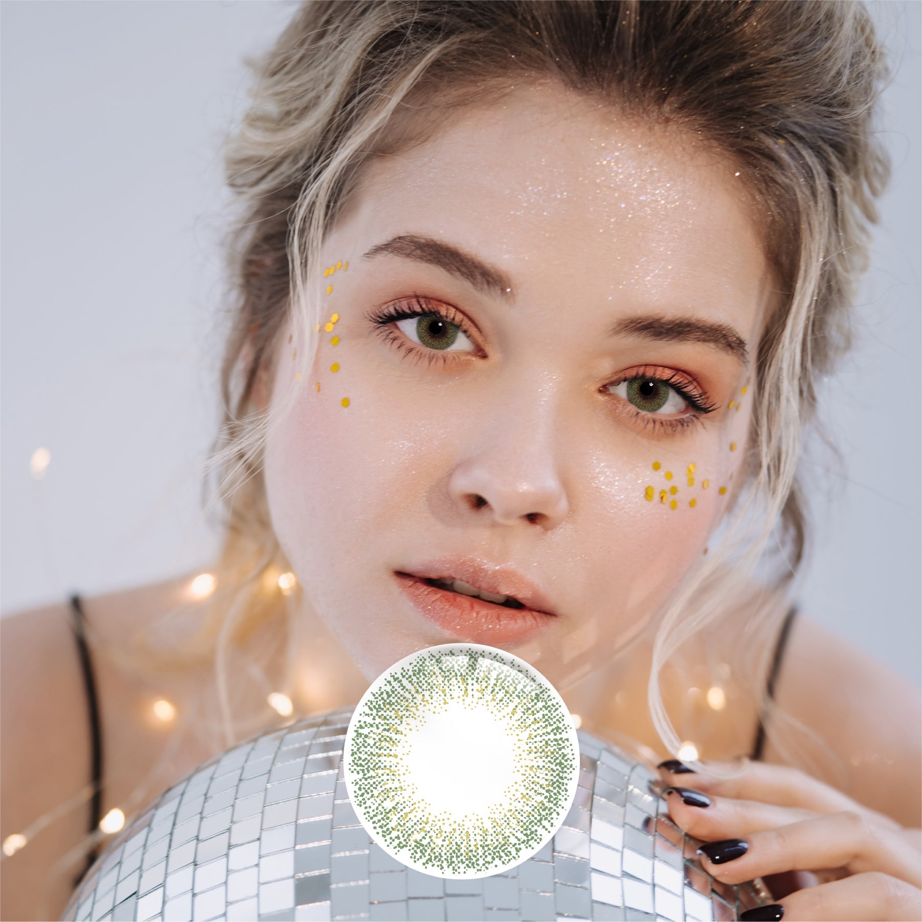 1Pair FDA Certificate Eyes Beautiful Pupil Colorful Girl Cosplay Contact Lenses GYPSOPHILA GREEN