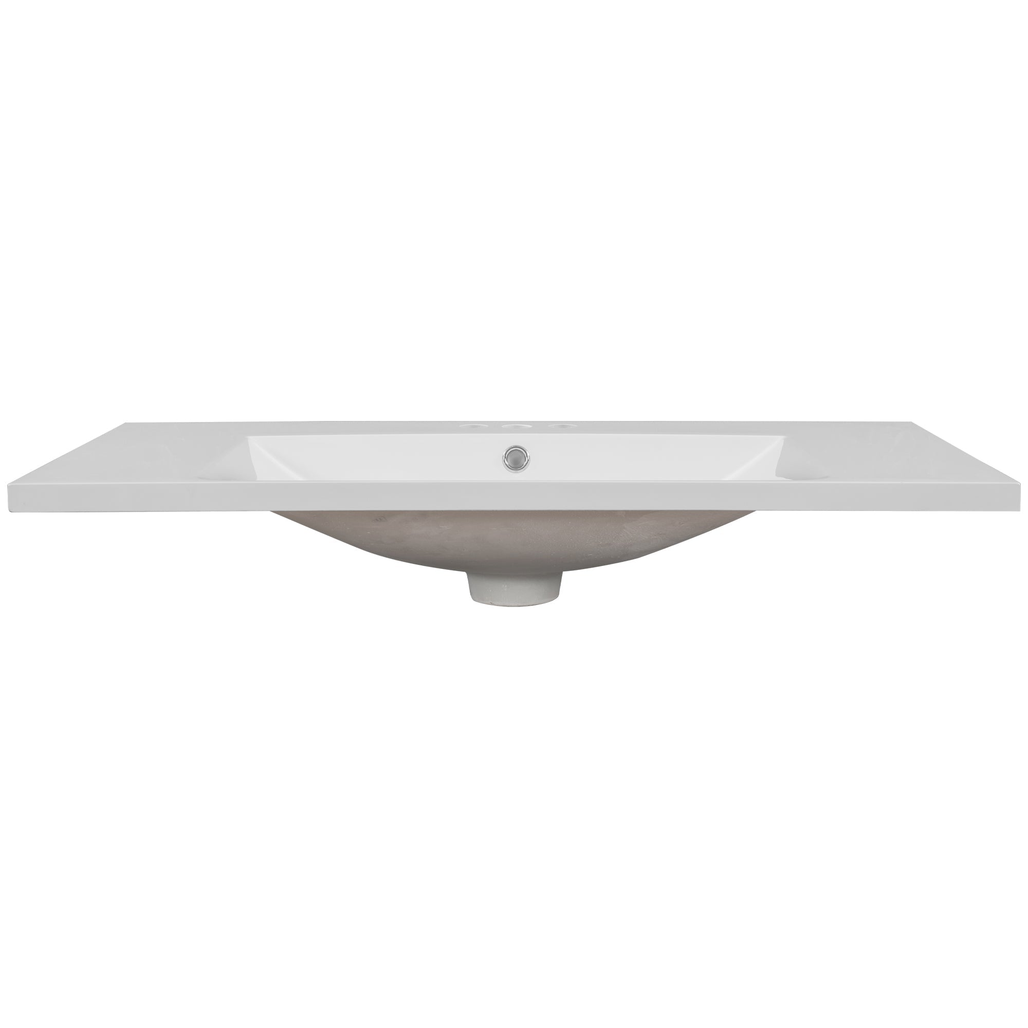 36" Single Bathroom Vanity Top with White Basin 3-Faucet Holes Ceramic White