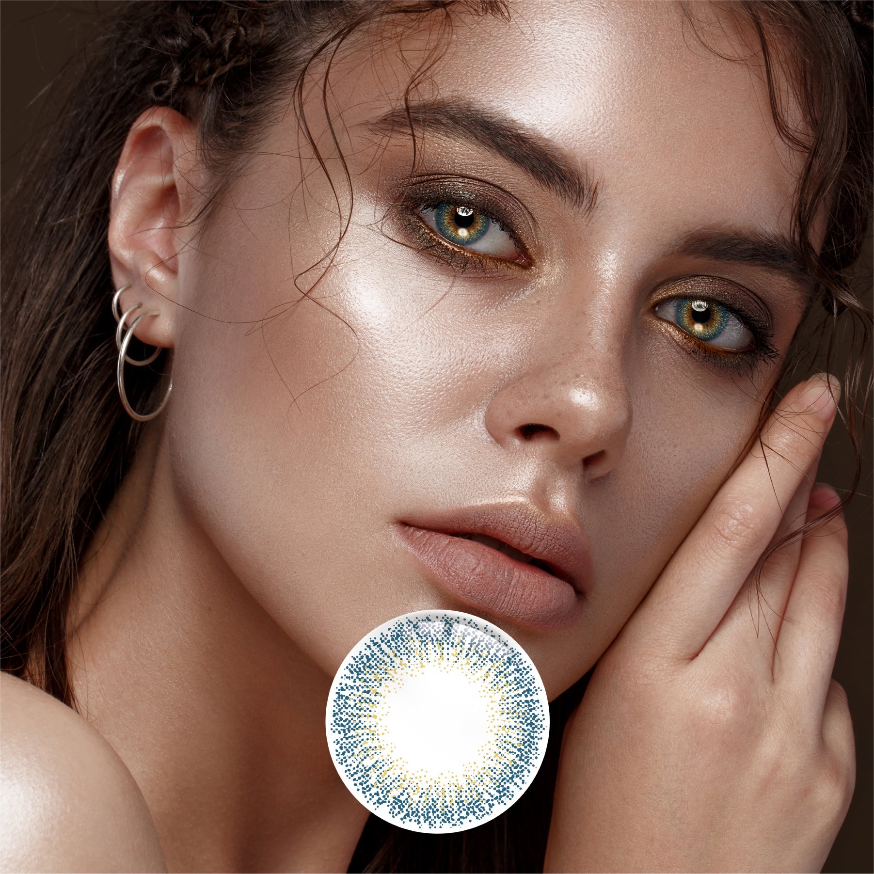 1Pair FDA Certificate Eyes Beautiful Pupil Colorful Girl Cosplay Contact Lenses GYPSOPHILA BLUE
