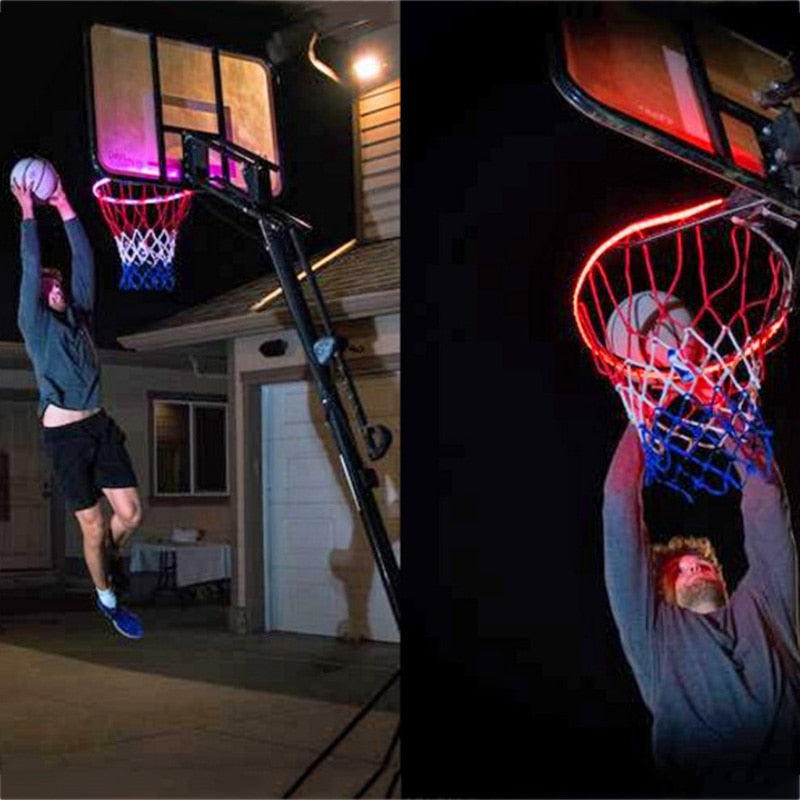 1 PCS LED Basketball Hoop Light Basketball Rim Changing Induction Lamp Shoot Hoops Solar Light Playing At Night LED Strip Lamp