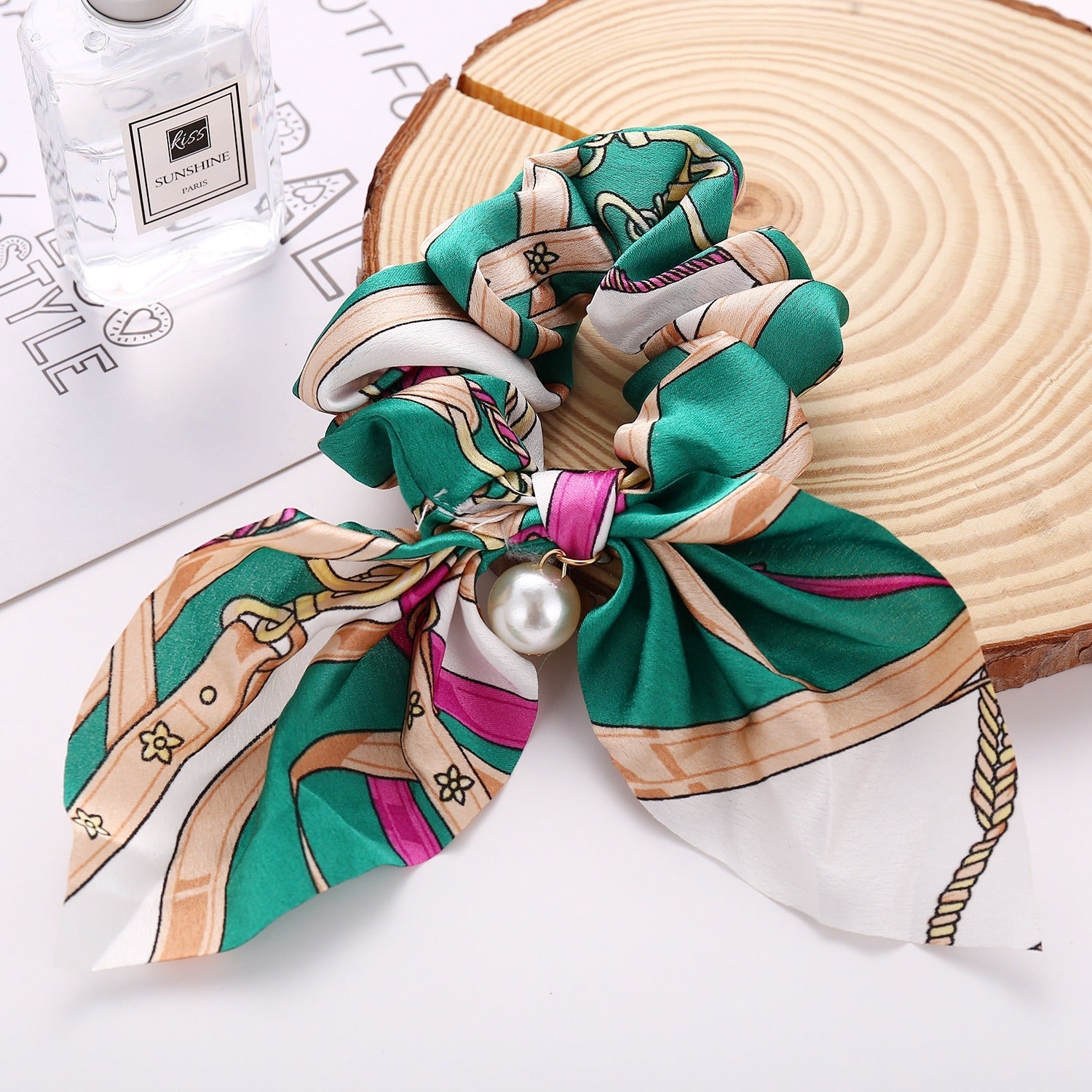 New Pearl Pendant Large Intestine Ring Hair Loop Women&