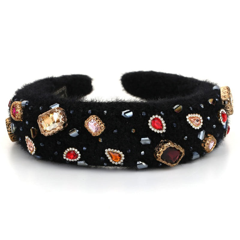 Heavy Industry Baroque Crystal Hair Hoop Women&