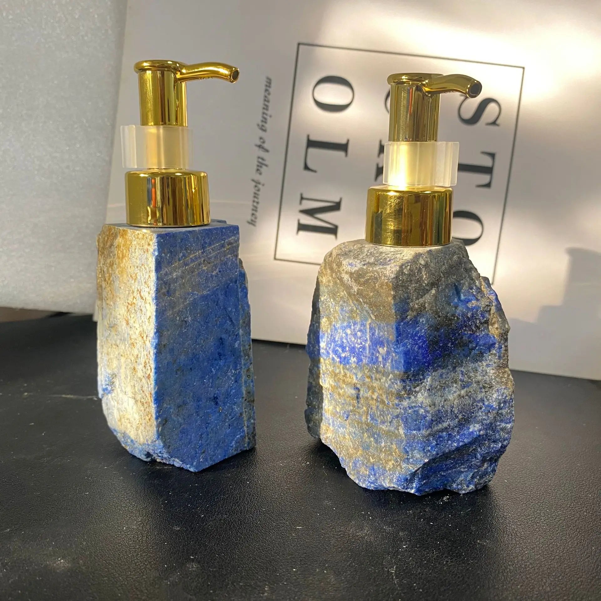 1 PCS Natural Pink Crystal Stone Press Bottle Dispenser 30ml Liquid Dispenser Shower Gel Wash Light Luxury Bathroom Accessory
