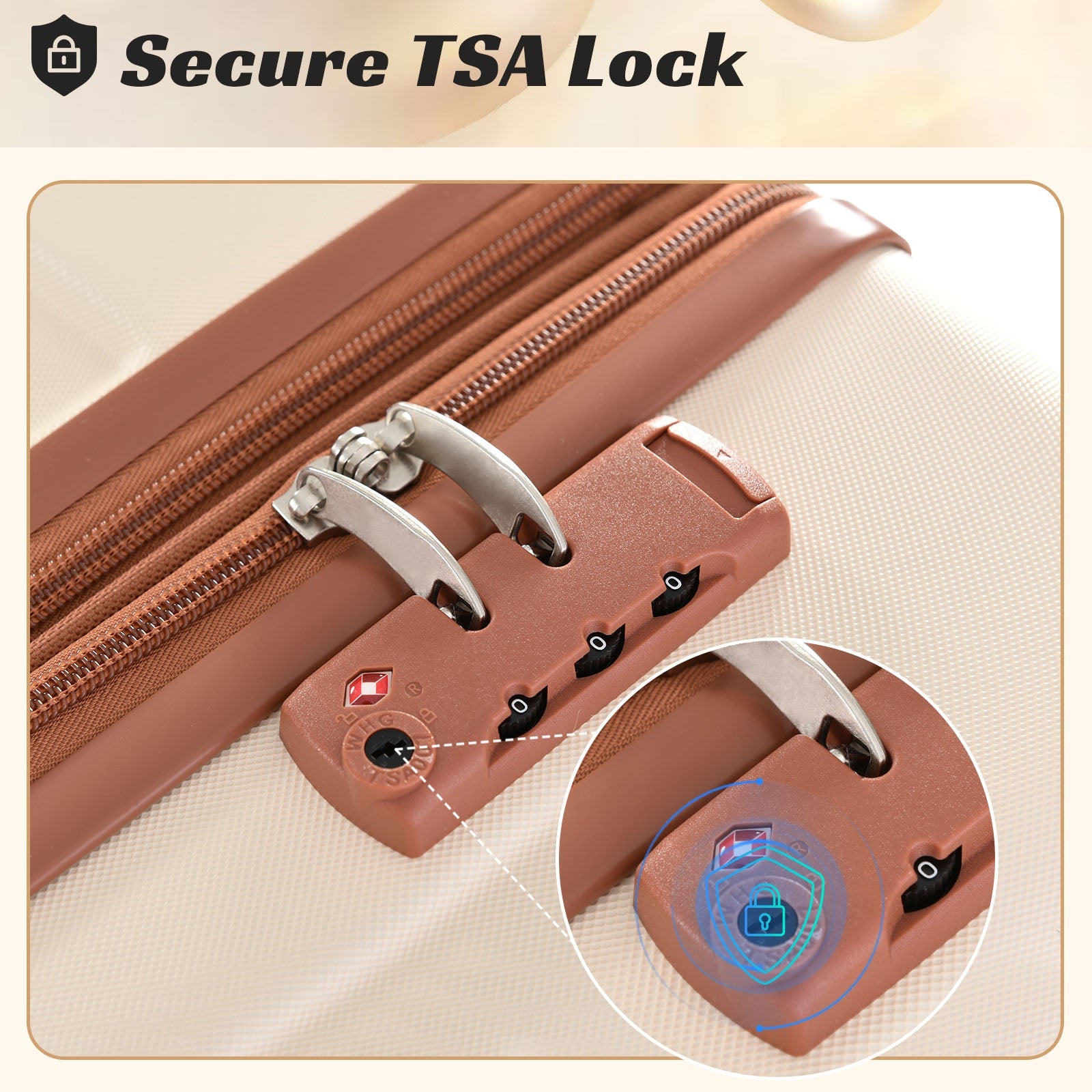 Hardshell Luggage Sets 3 Pcs Spinner Suitcase with TSA Lock Lightweight 20&