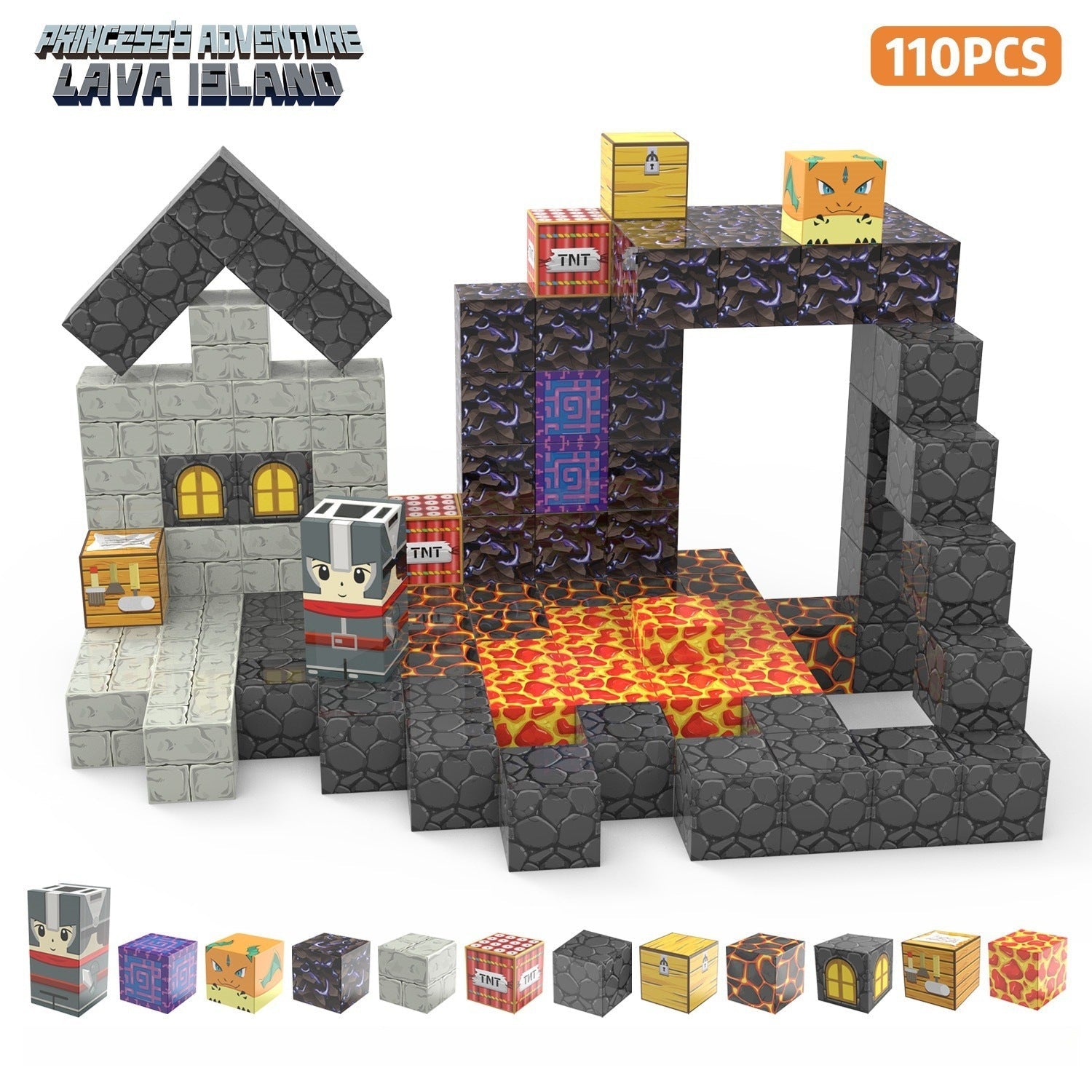 My Building World Magnetic Cube DIY Cherry Blossom Mountain Children&