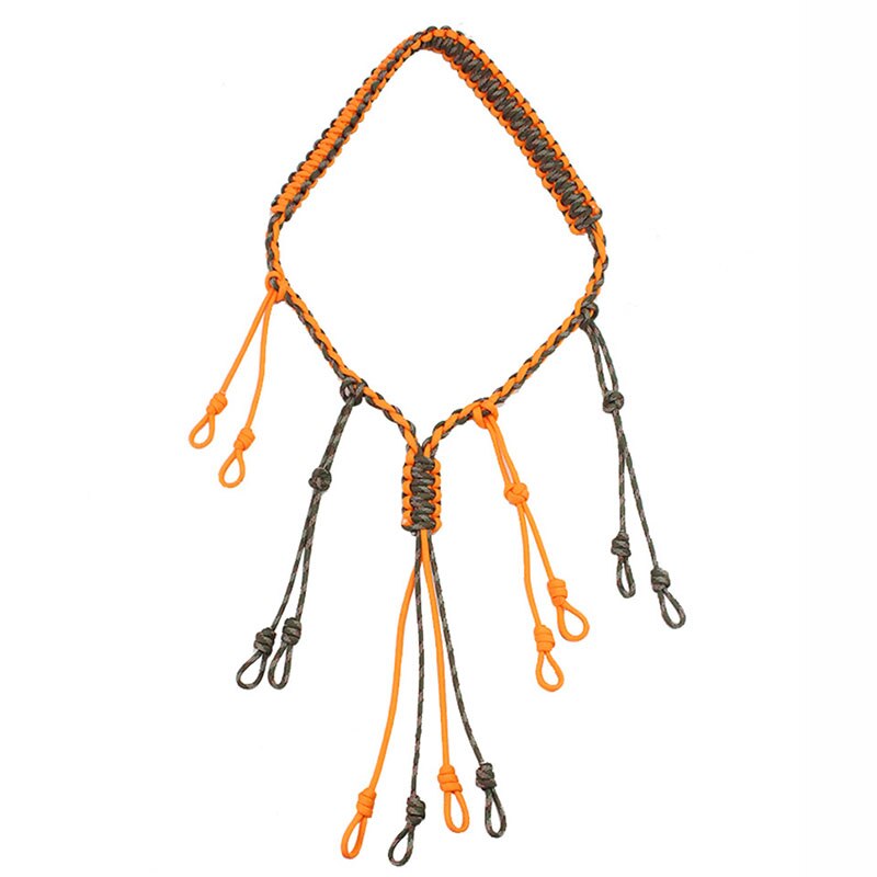 Hunting Decoy Rope Hunting Duck Call Lanyard Cord Hunter Game Whistle Lanyard Hunting Decoy Rope with 12 Adjustable Loops Rings