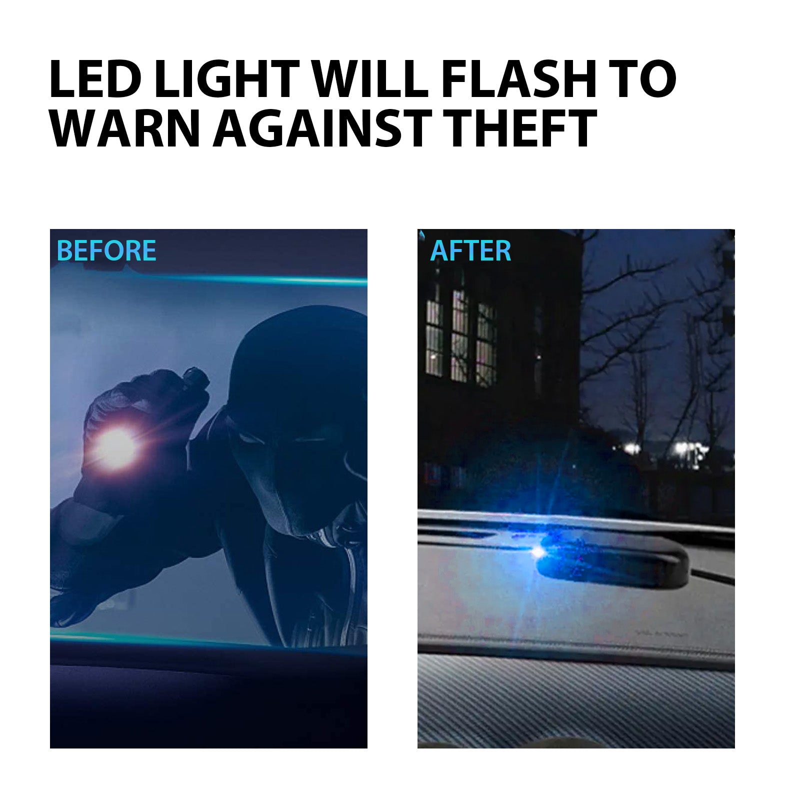 Anti Theft Car Device, Led Car Wiring Refit Explosion-Flashing Induction Anti-Theft Alarm Light