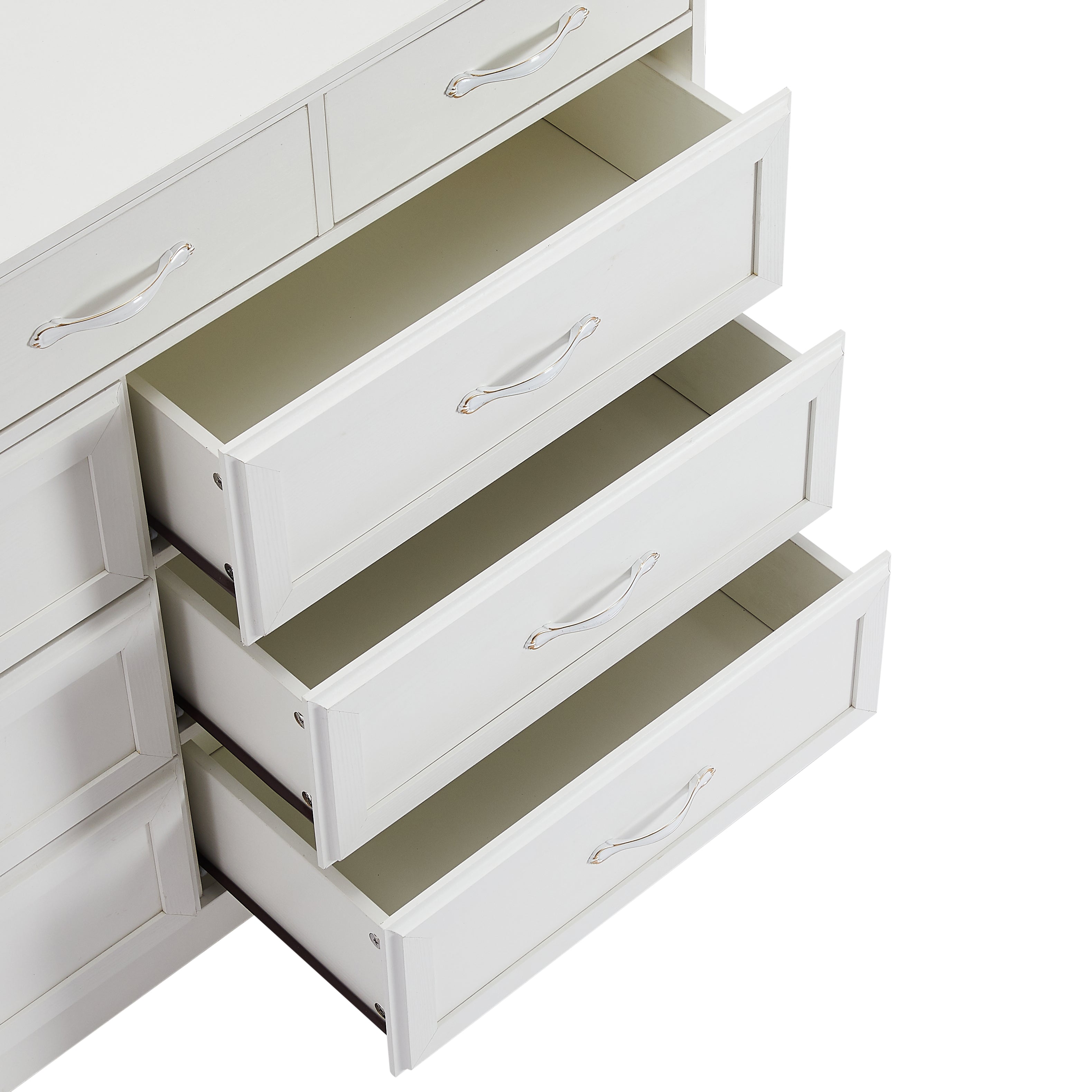 Bedroom dresser 9 drawer long dresser with antique handles wood chest of drawers for kids room 47.56&