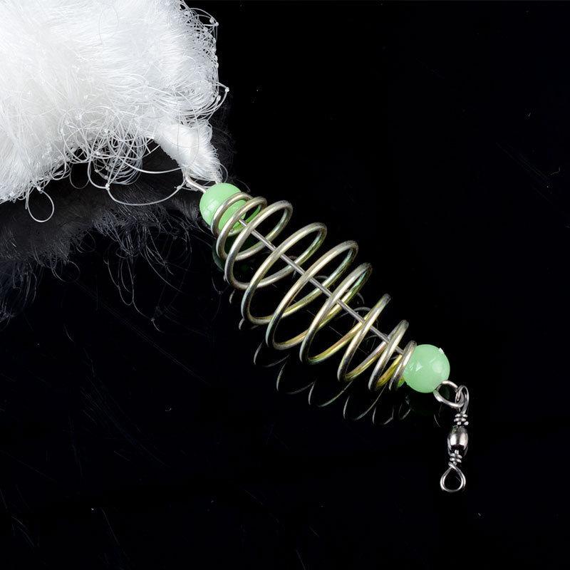 LEO Night Luminous Beads Copper Spring Shoal Fishing Net with Ball Freshwater