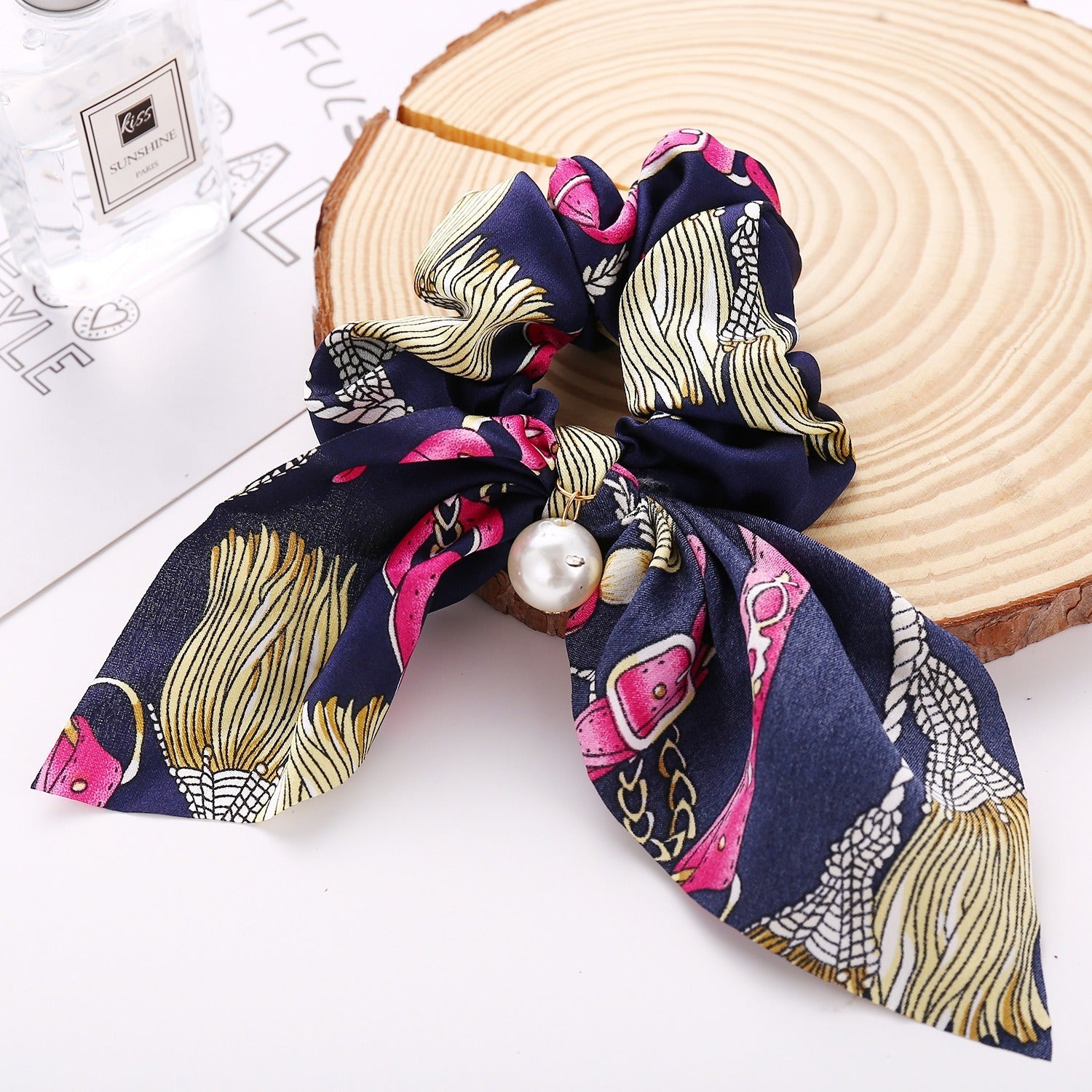 New Pearl Pendant Large Intestine Ring Hair Loop Women&