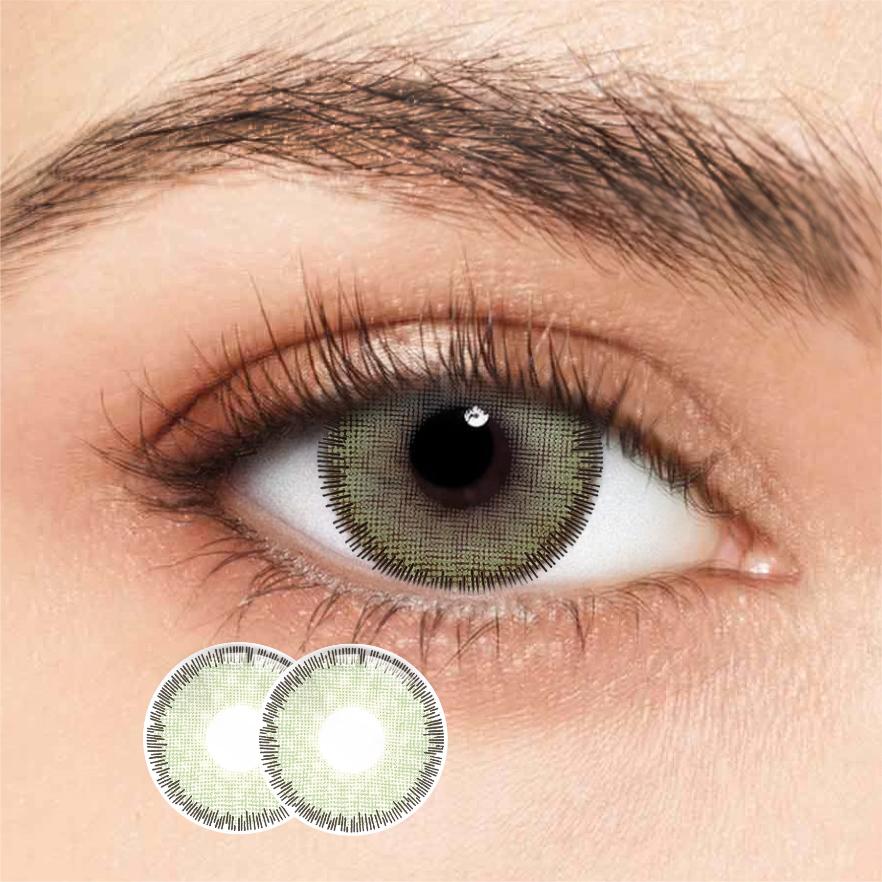 1Pair FDA Certificate Eyes Beautiful Pupil Colorful Girl Cosplay Contact Lenses EMILY GREEN