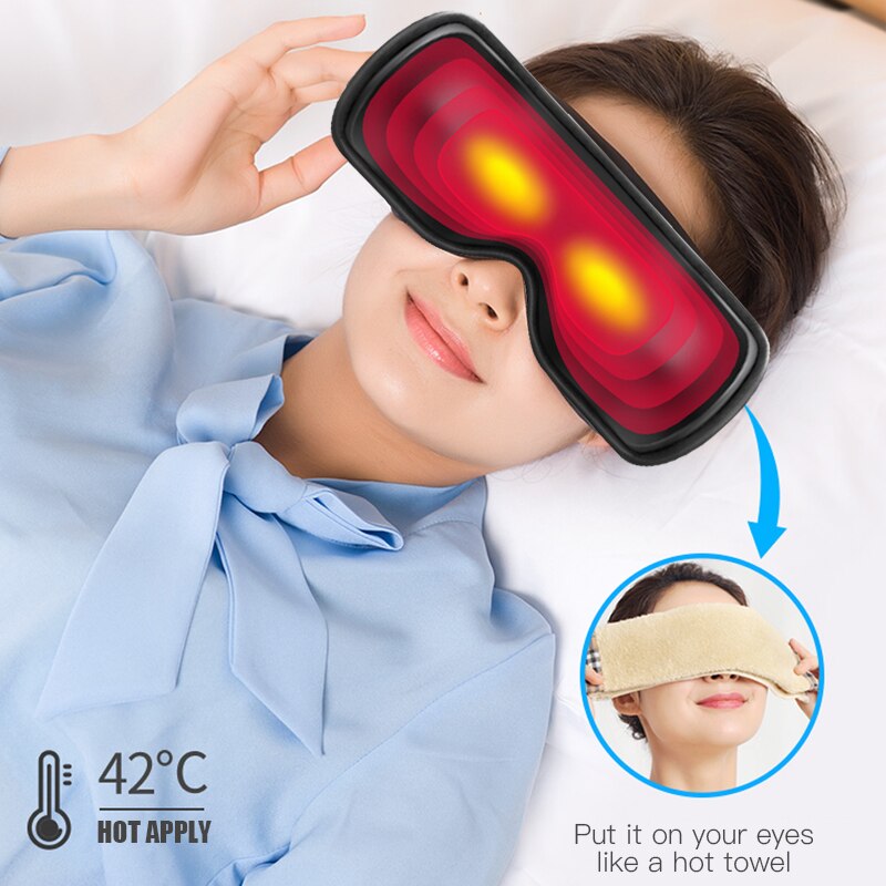 Charging Bluetooth Music Massager Hot Pack Eye Massager Electric Anti-wrinkle Fatigue Breathable Cloth Massager Healthy Care