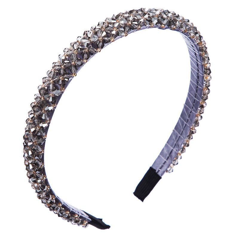 Korean Style Thin Edge Crystal Headband Women&
