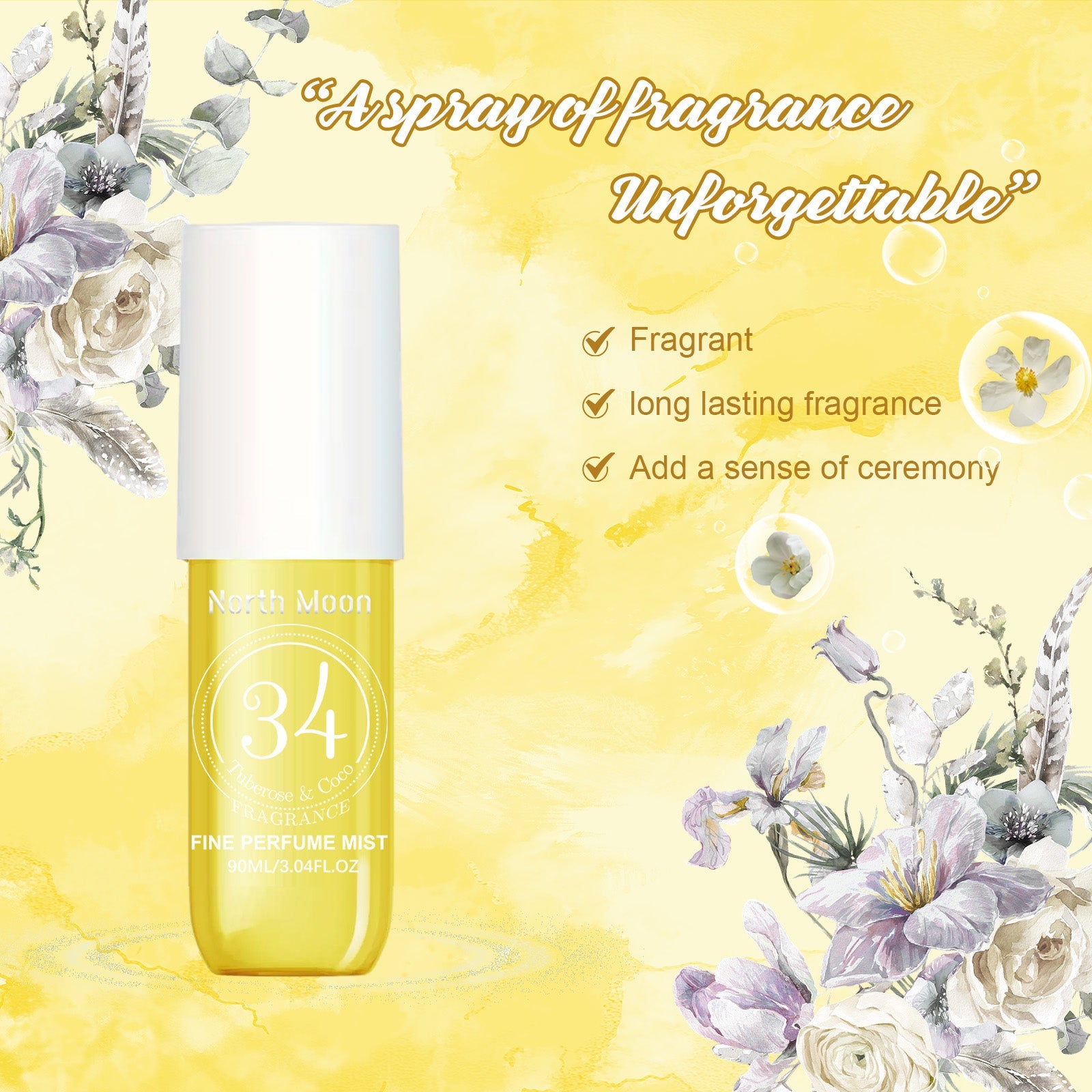 Perfume Spray Fresh Lasting Fragrance Non-Pungent Women&