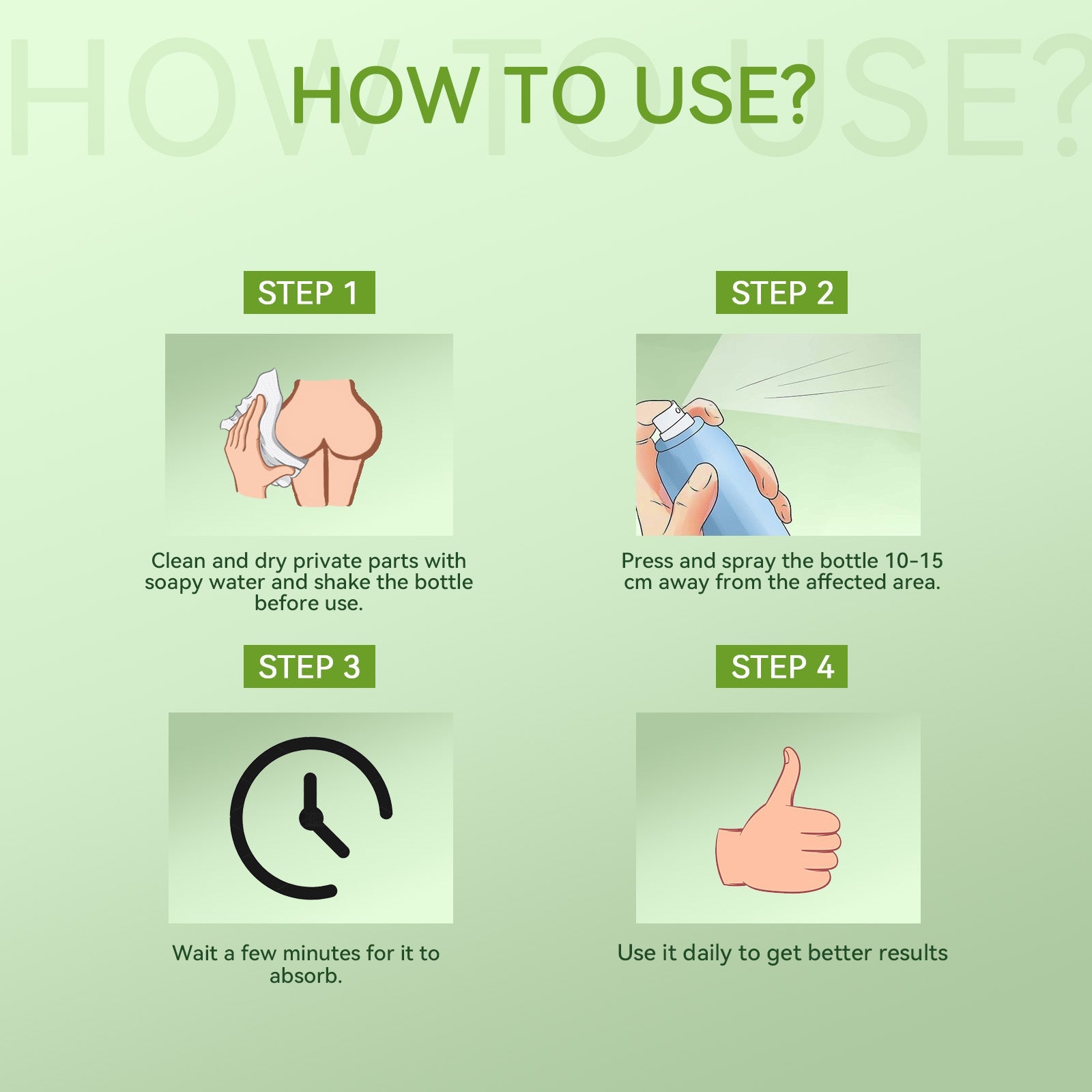 Natural Herbal Hemorrhoid Spray, Soothing Perianal Itchiness And Soothing Anal Care Spray