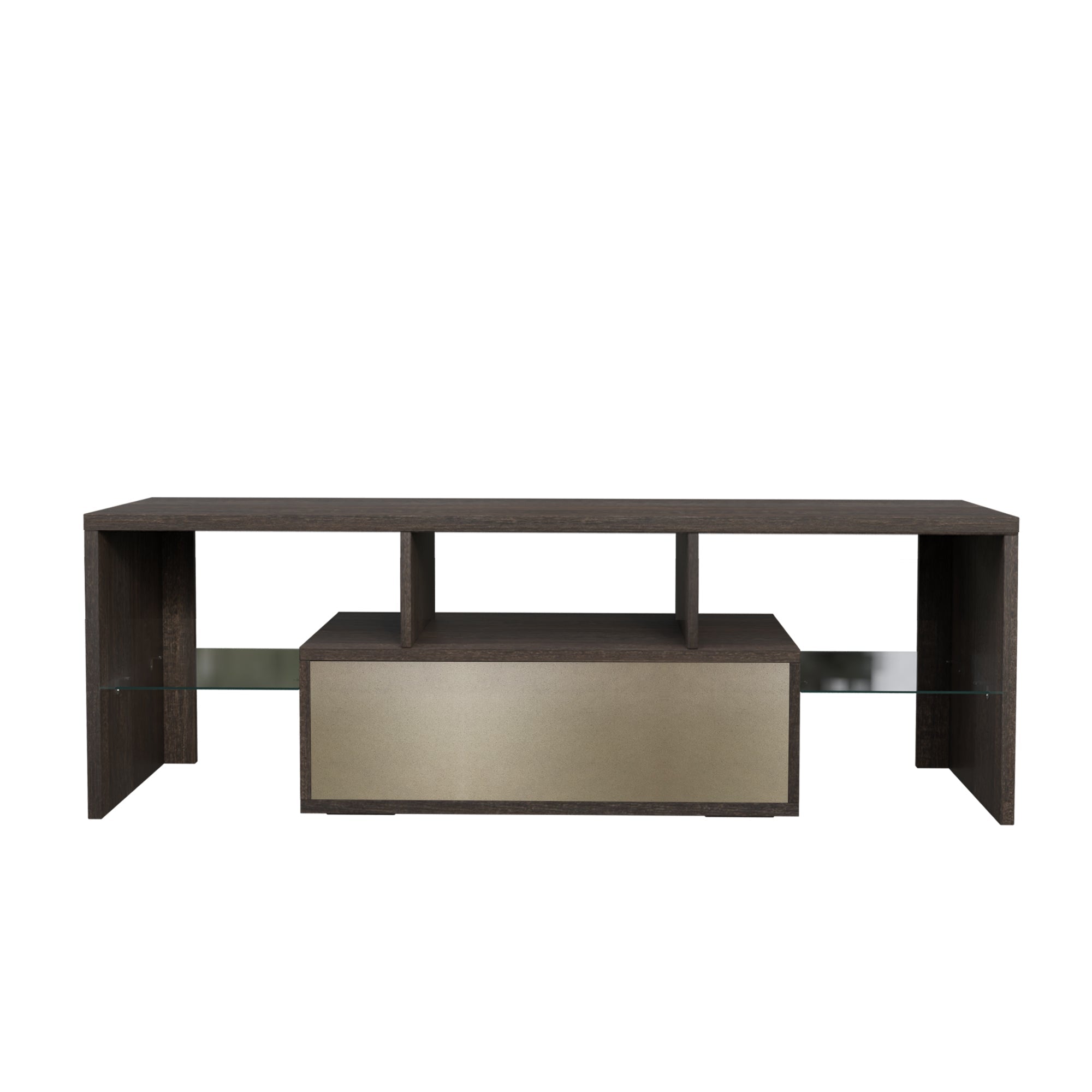 20 minutes quick assembly brown simple modern TV stand cabinet Brown + whiteTV bracket
