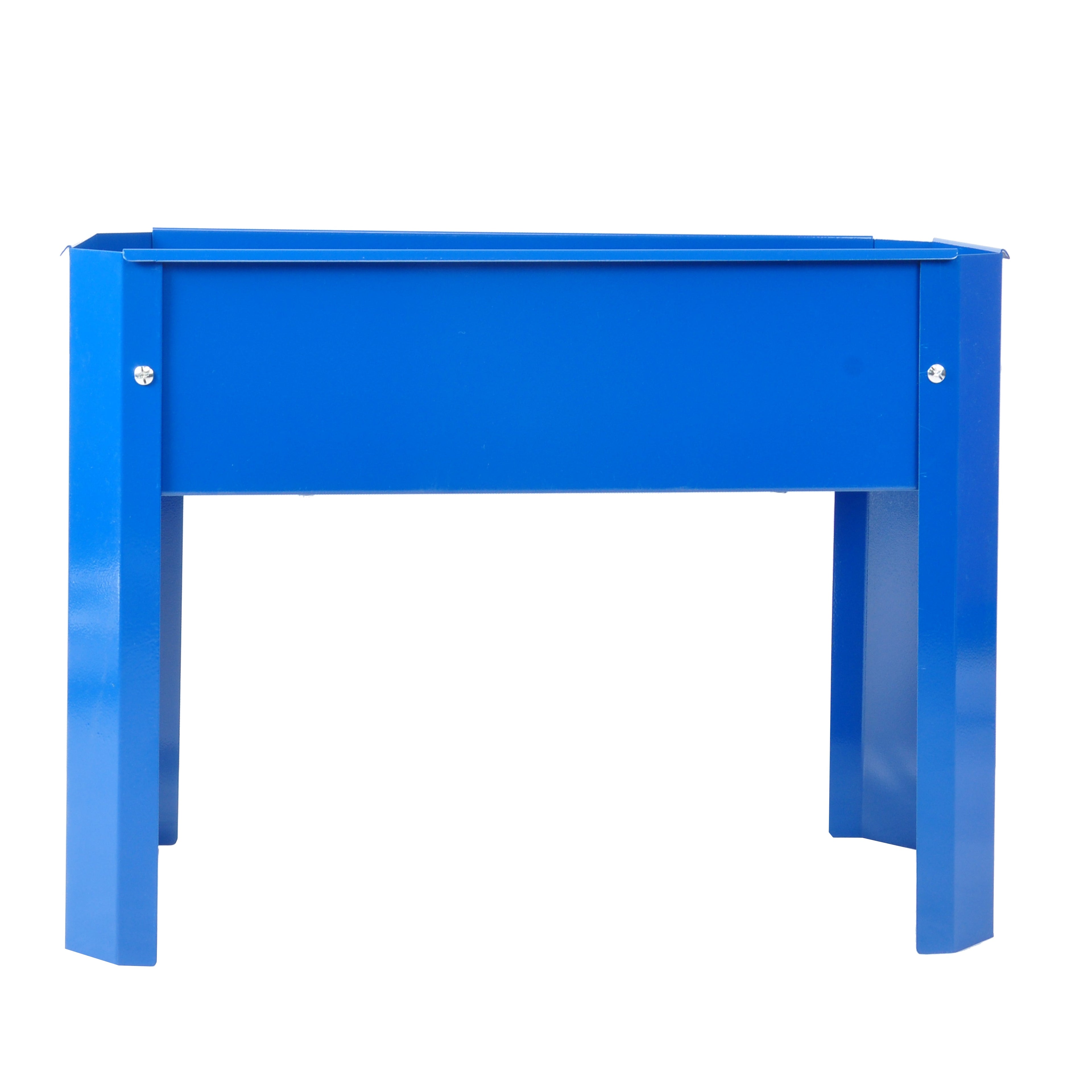 Elevated garden bed metal elevated outdoor flowerpot box suitable for backyard and terrace large flowerpot flower(Blue*2)