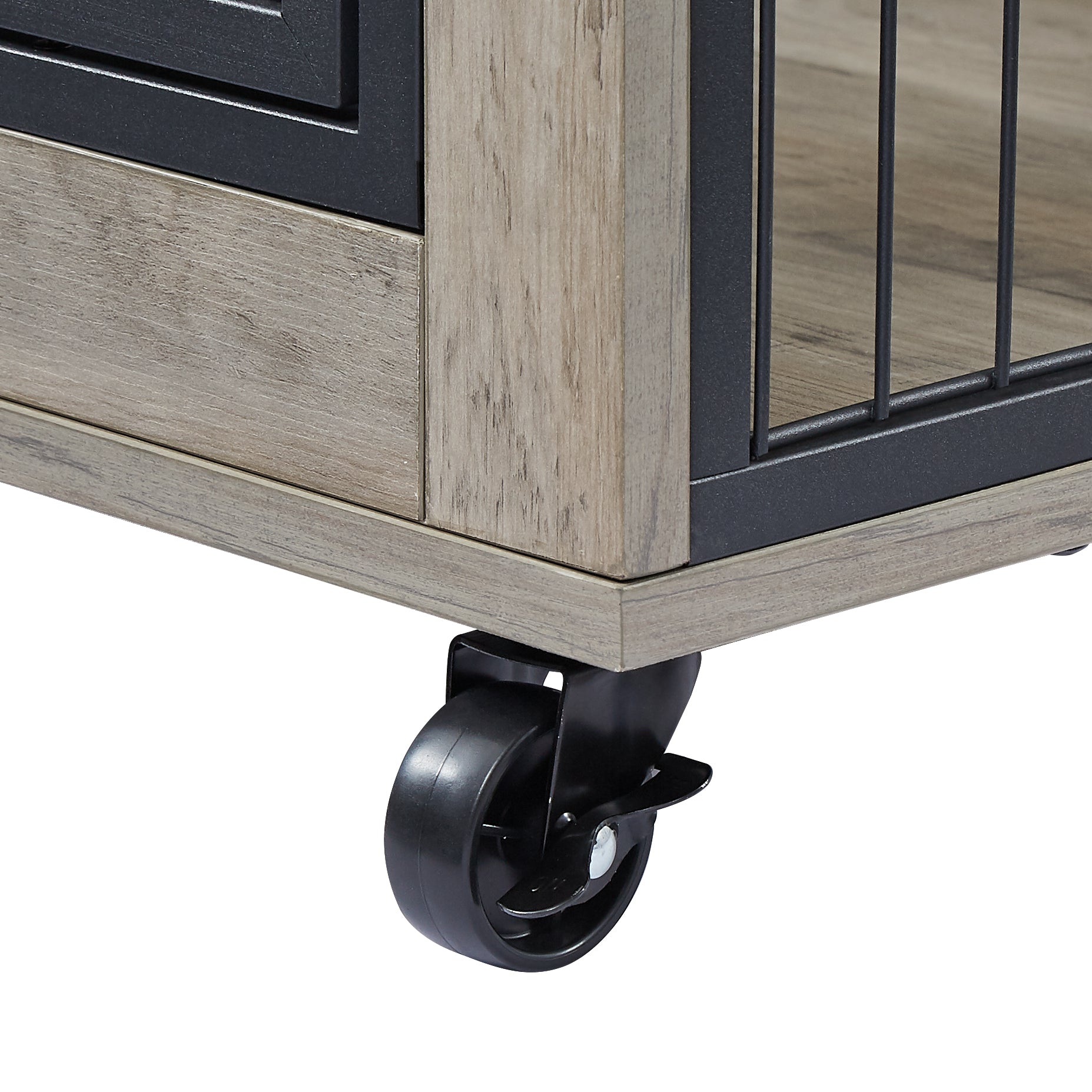 Furniture Dog Cage Crate with Double Doors on Casters. Grey, 31.50&