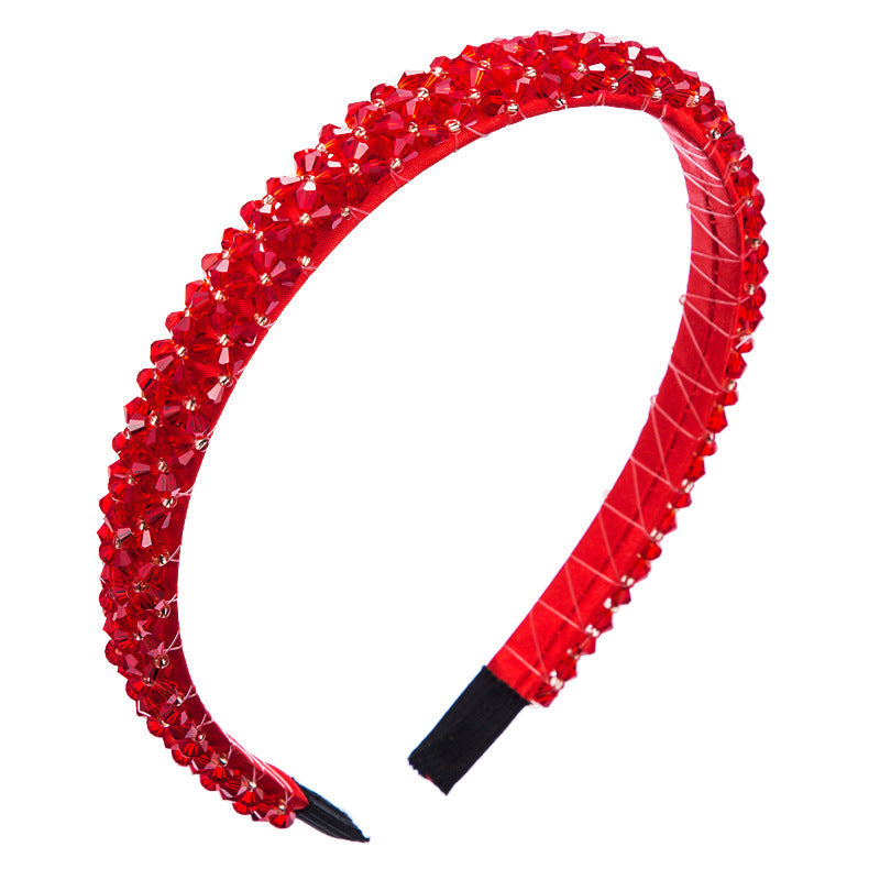 Korean Style Thin Edge Crystal Headband Women&