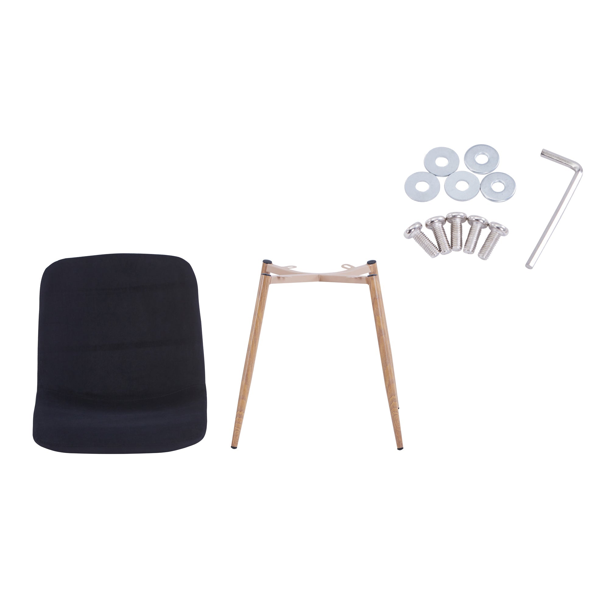Dining Chair 4PCS(BLACK)Modern style New technology Suitable for restaurants cafes taverns offices