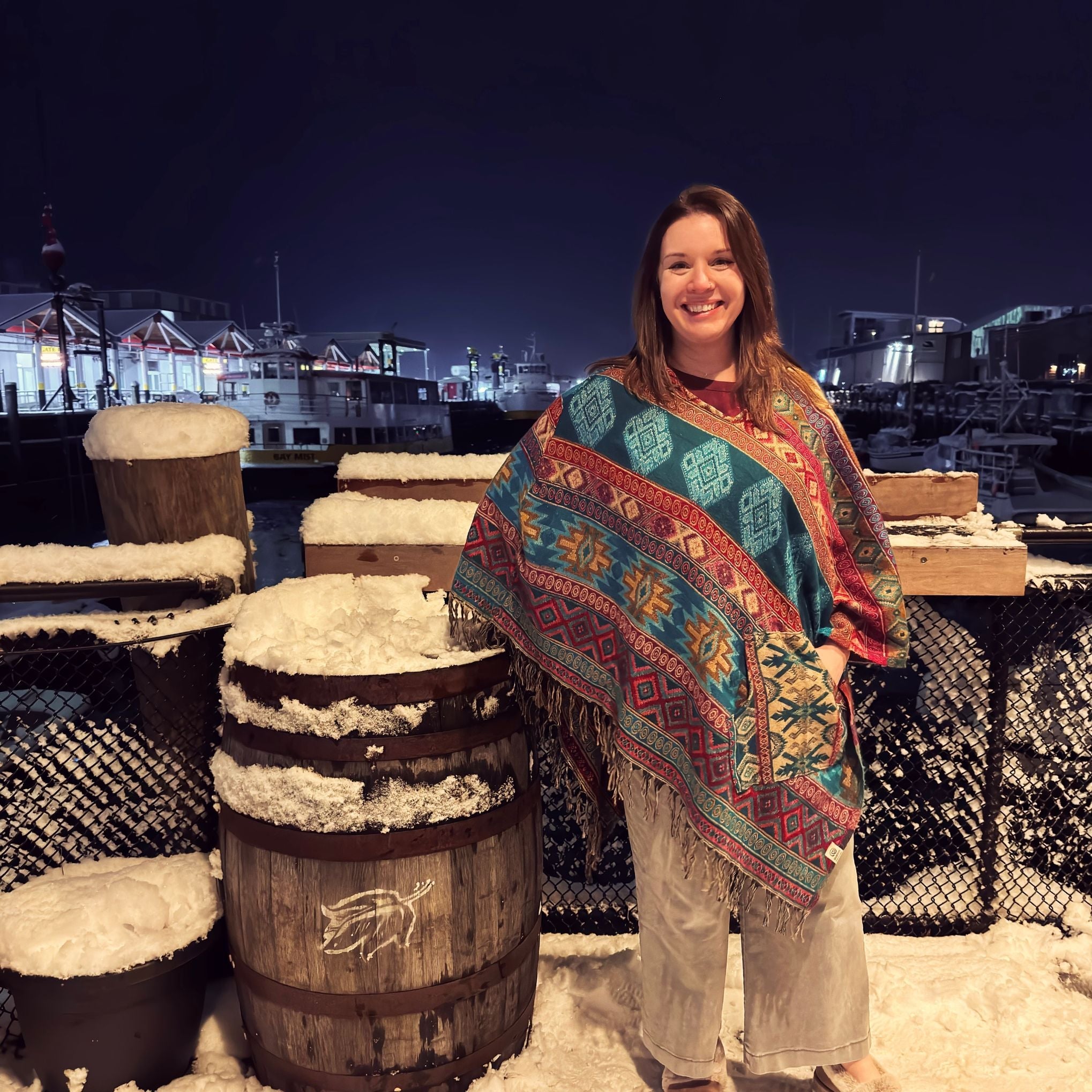 Nanda Hooded Poncho