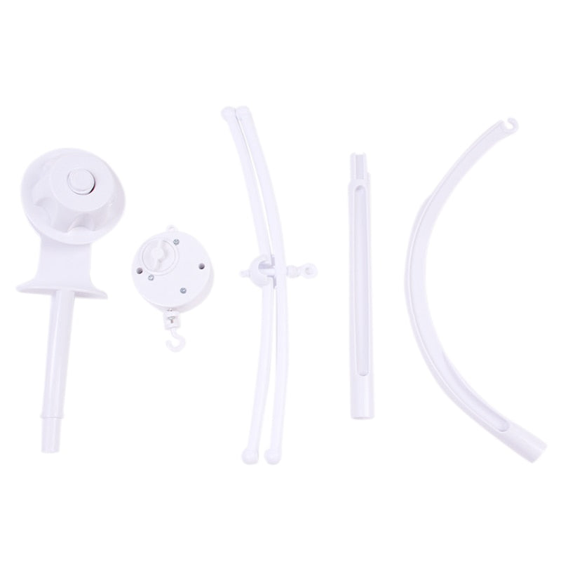 Baby Toy White Rattles Bracket Set Crib Mobile Bed Bell Holder Arm Wind-up Music Box WJ549