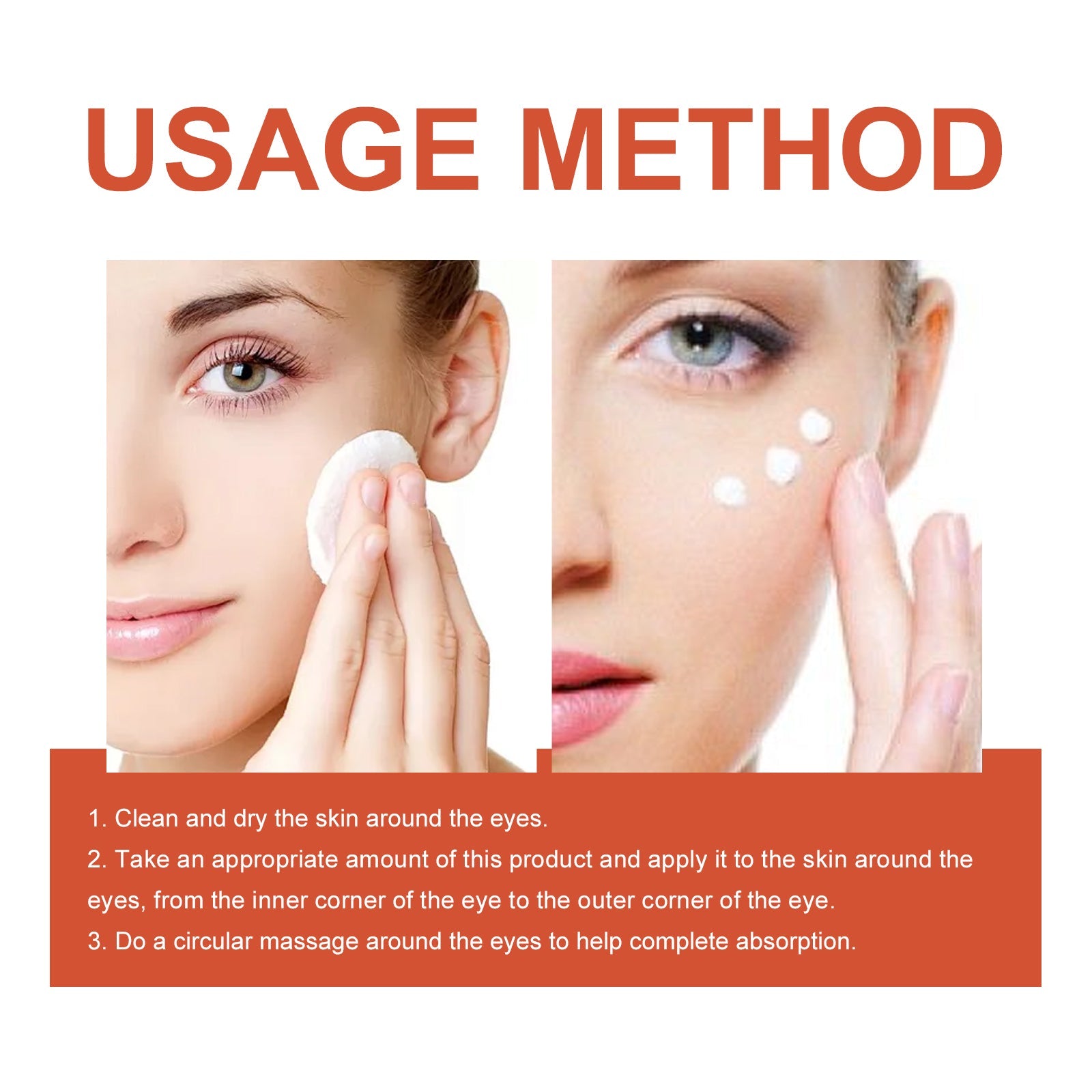 Retinol Polypeptide Revitalizing Eye Cream, Firming Skin Around Eyes Lighten Dark Circles Crow&